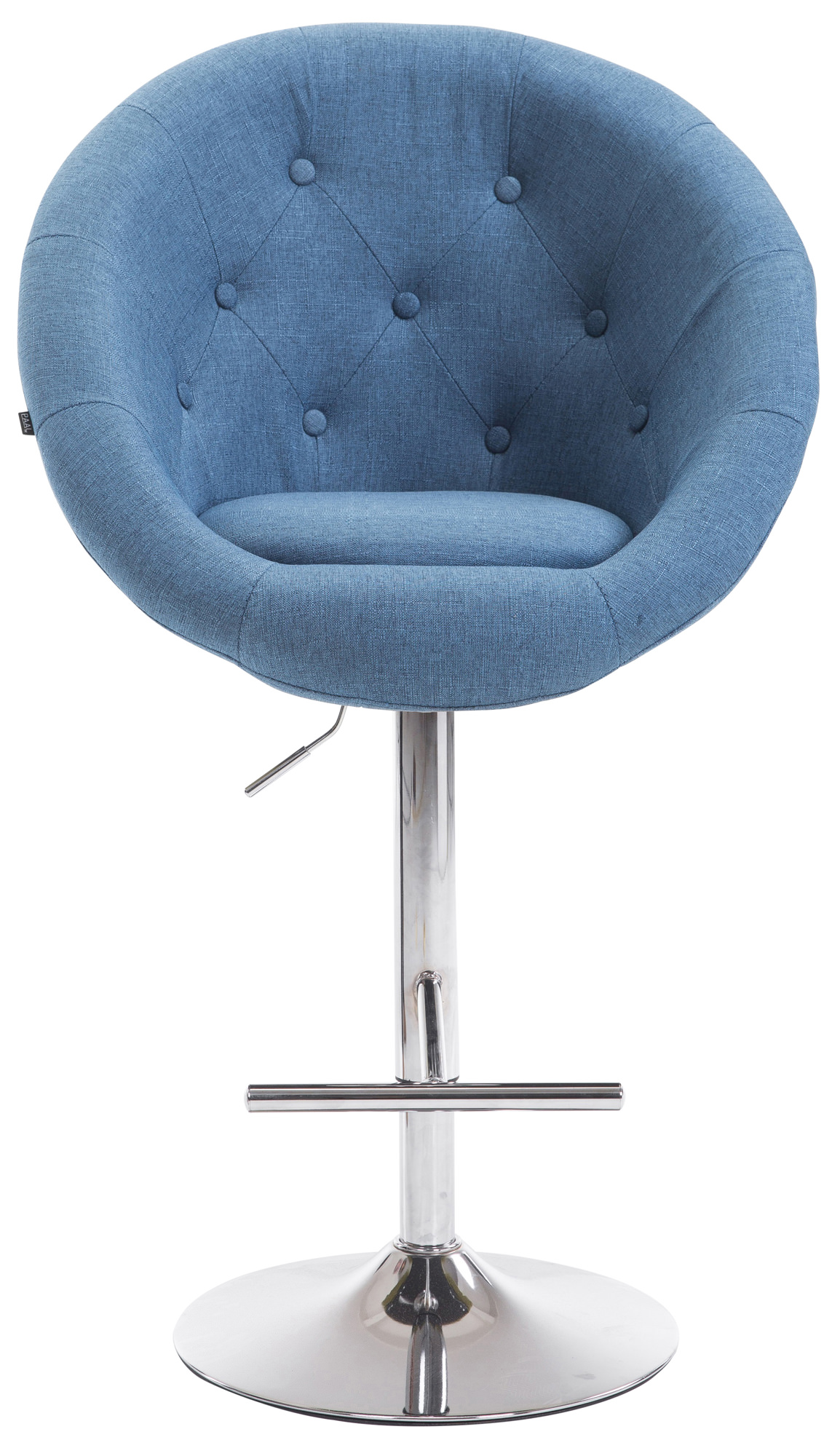 Tabouret de bar London V2 en tissu avec Pied et Repose-pieds en métal