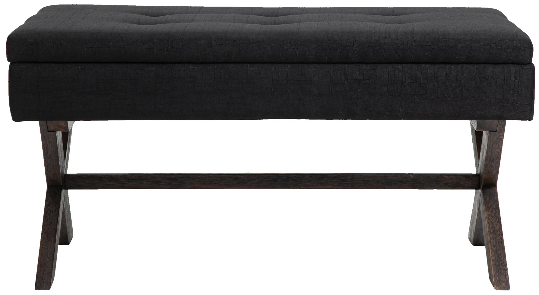 Banquette Namaro en Tissu avec espace de rangement Pieds Bois de caoutchouc