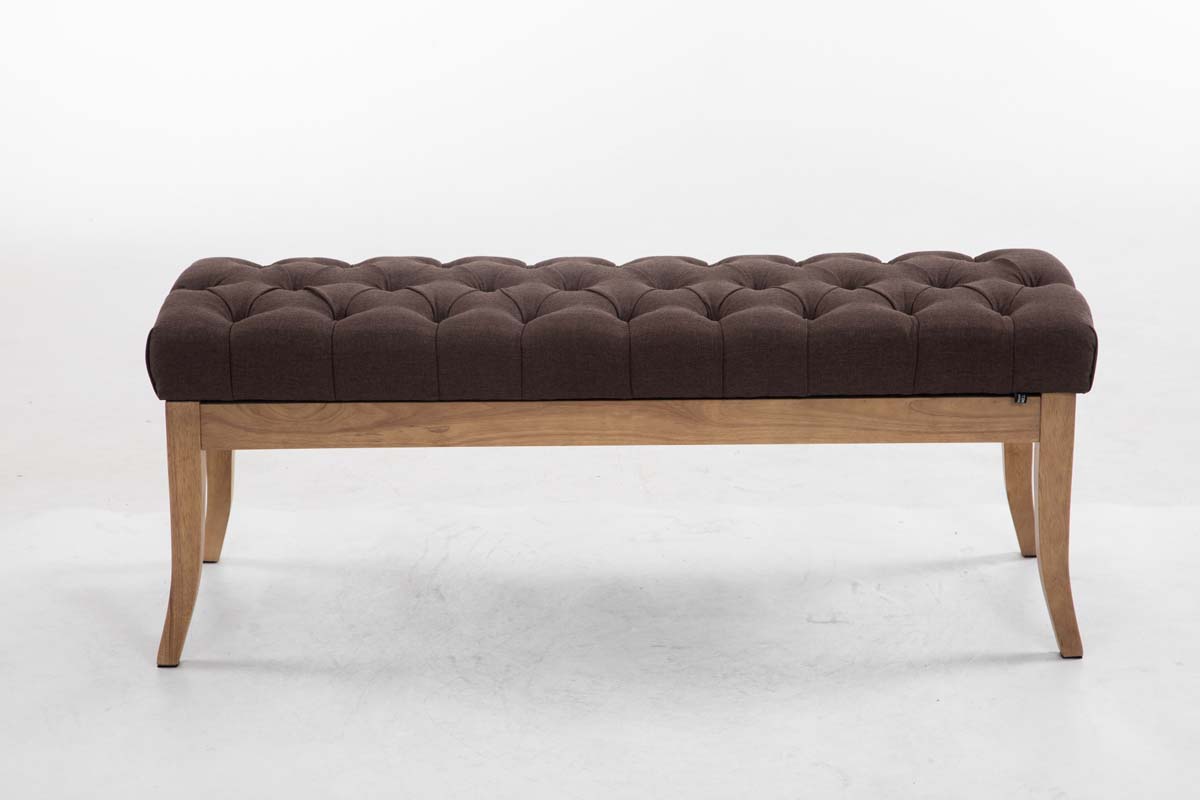 Banc Ramses tissu pieds antique clair