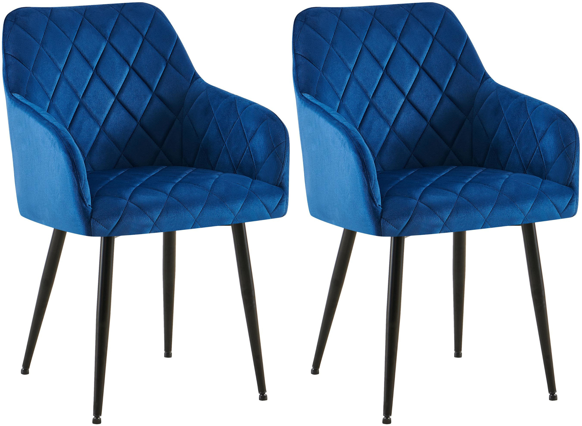 Lot de 2 chaises de salle à manger Monett velours