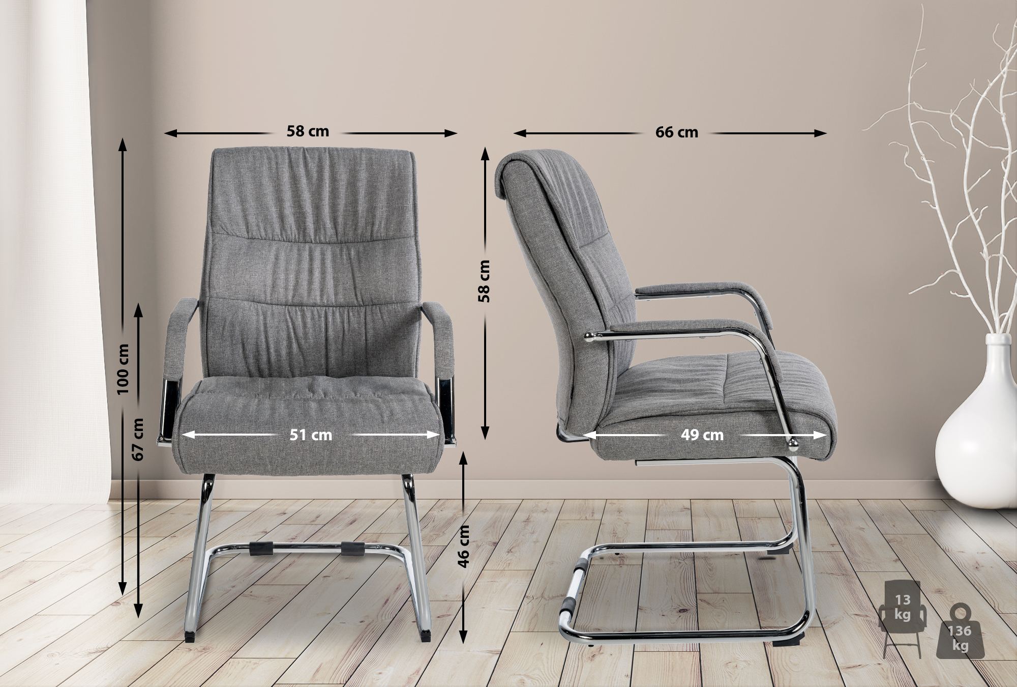 Chaise oscillante Sievert tissu