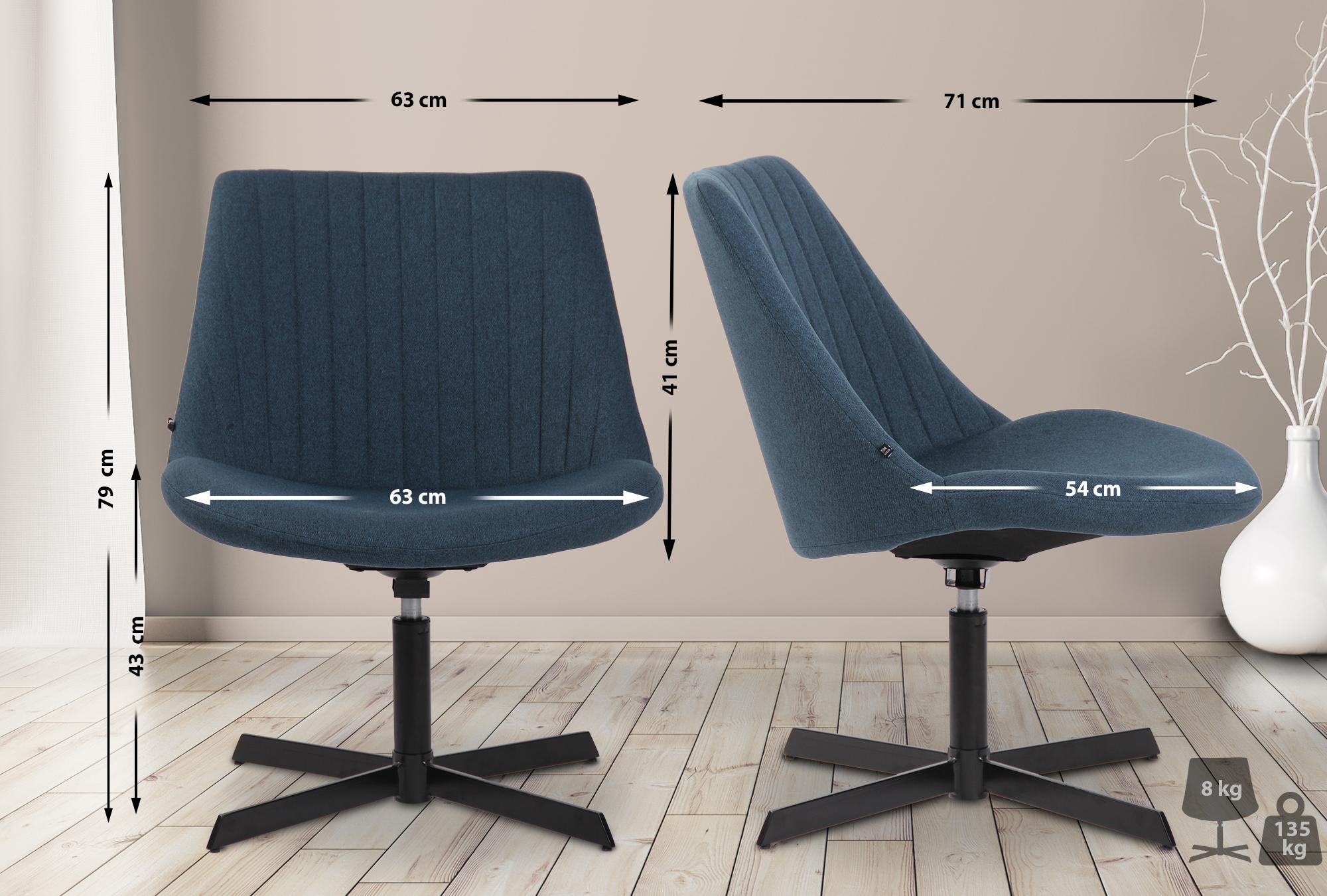 Chaise lounge Granby en Tissu avec Pied en métal
