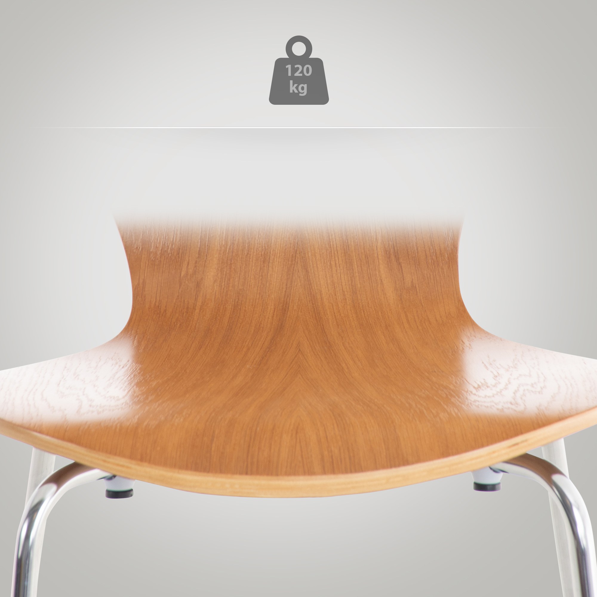 Lot de 2 chaises empilables Calisto Chêne