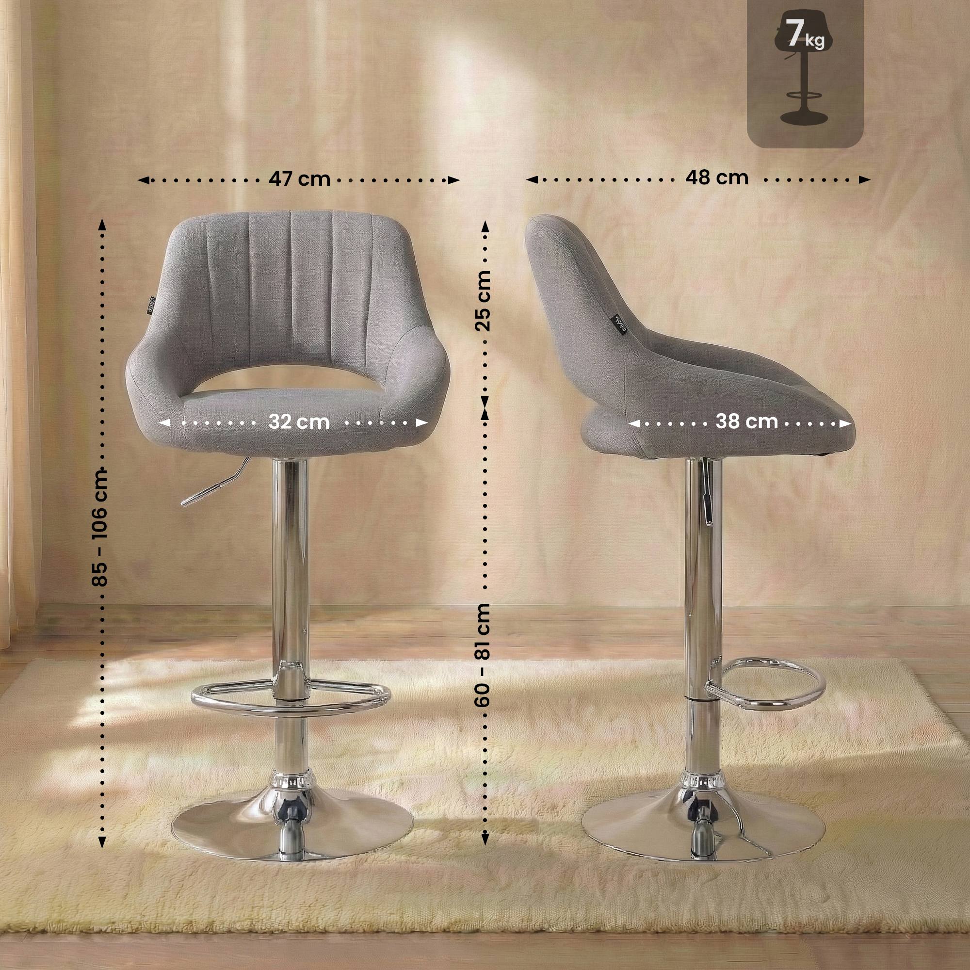 Lot de 2 tabourets de bar Milet en tissu