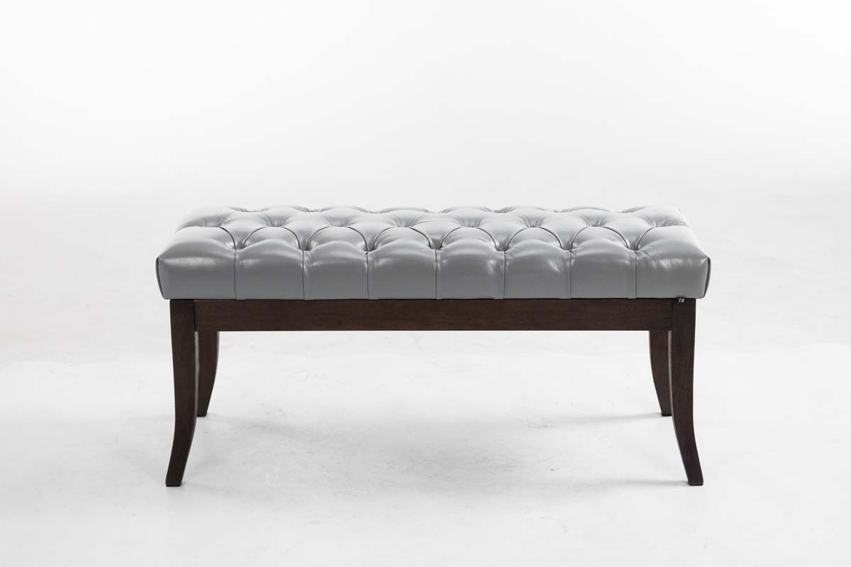 Banc Ramses similicuir antique sombre
