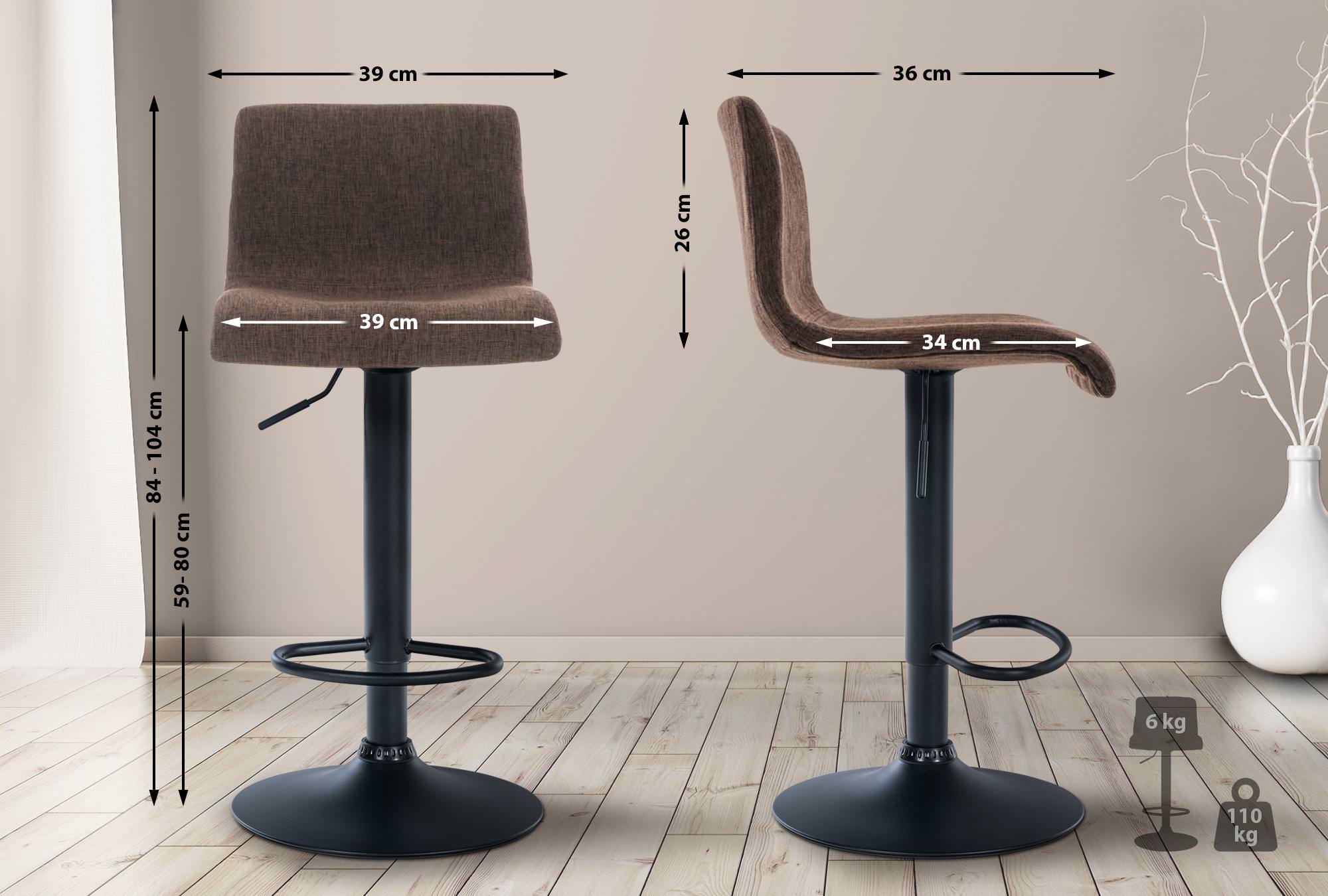 Tabouret de bar Hover Assise en Tissu Piètement Métal chromé