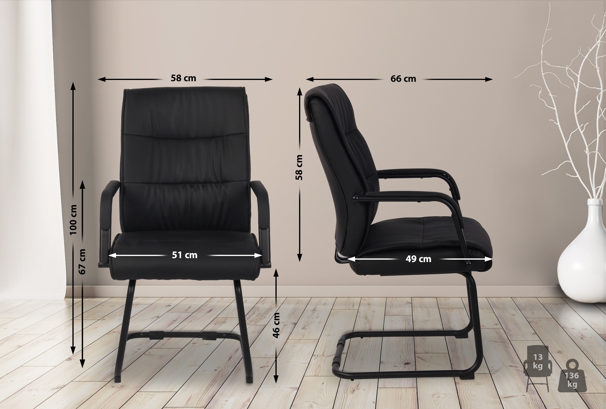 Chaise oscillante Sievert en similicuir