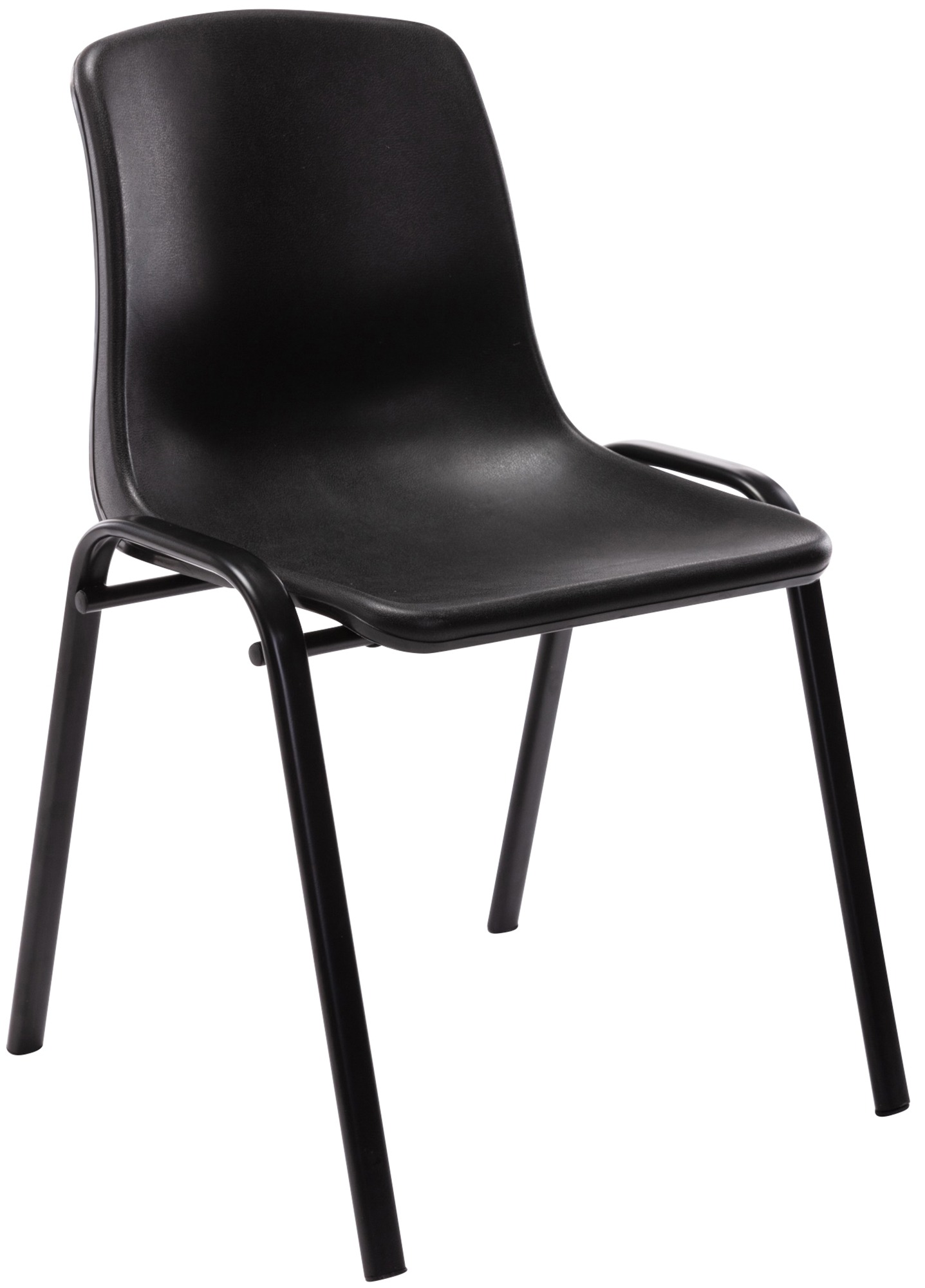Chaise empilable Nowra avec assise en plastique et piètement en métal noir mat