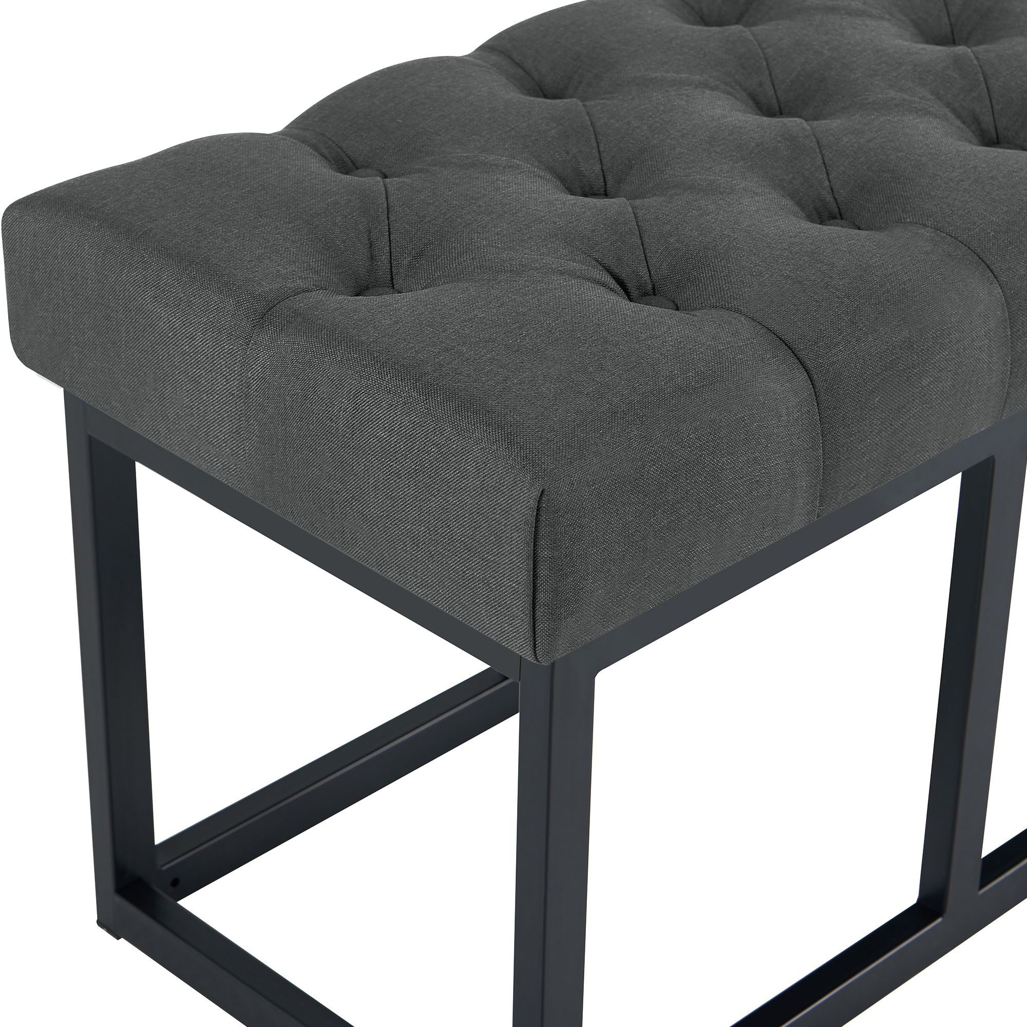 Banc Amun en tissu avec structure noire