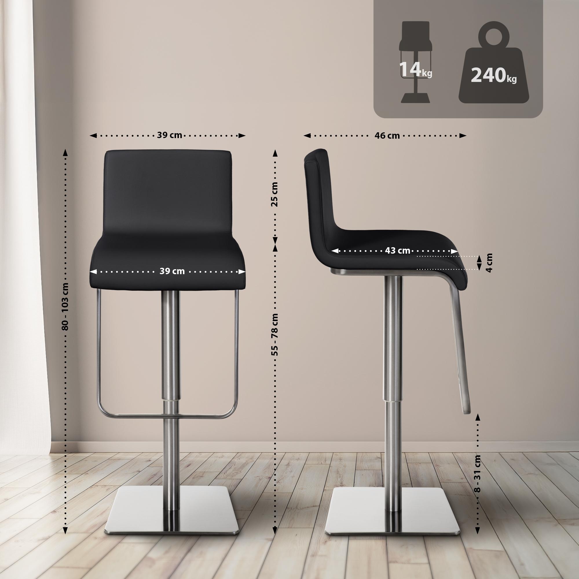 Lot de 2 tabourets de bar Limon en similicuir