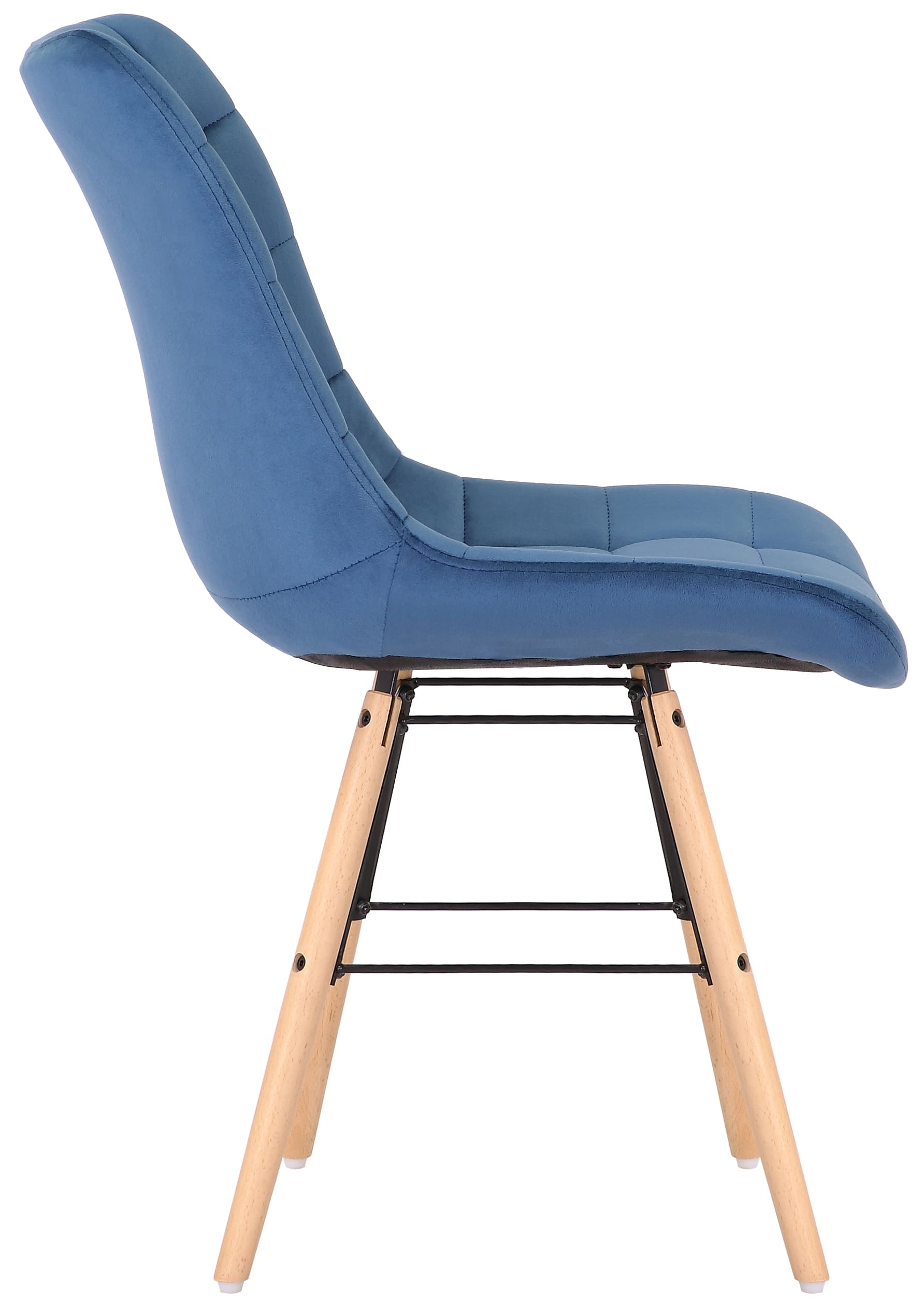Chaise de salle à manger Leni en velours avec pieds en Bois