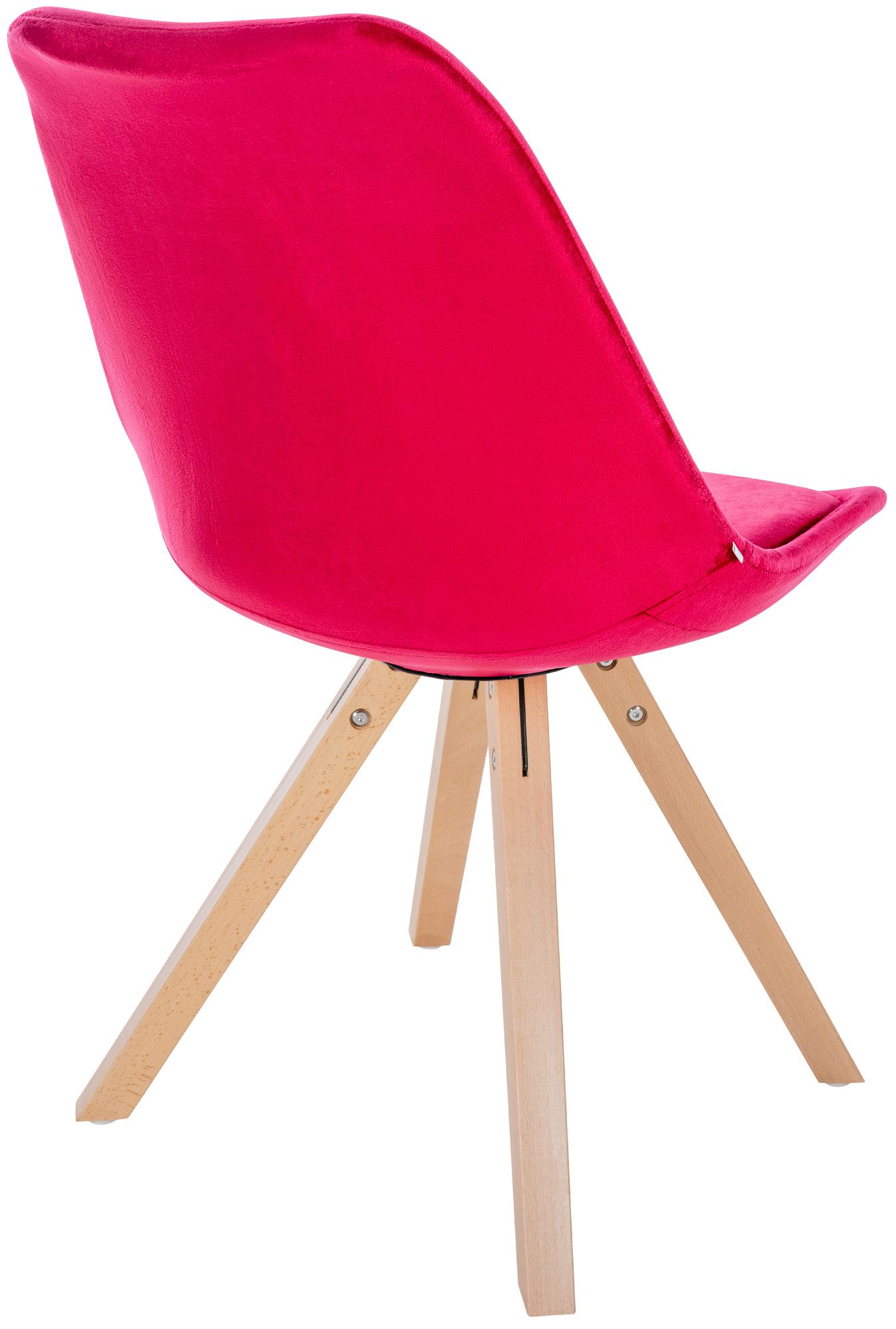 Lot de 4 chaises de salle à manger Sofia en velours Pieds en bois