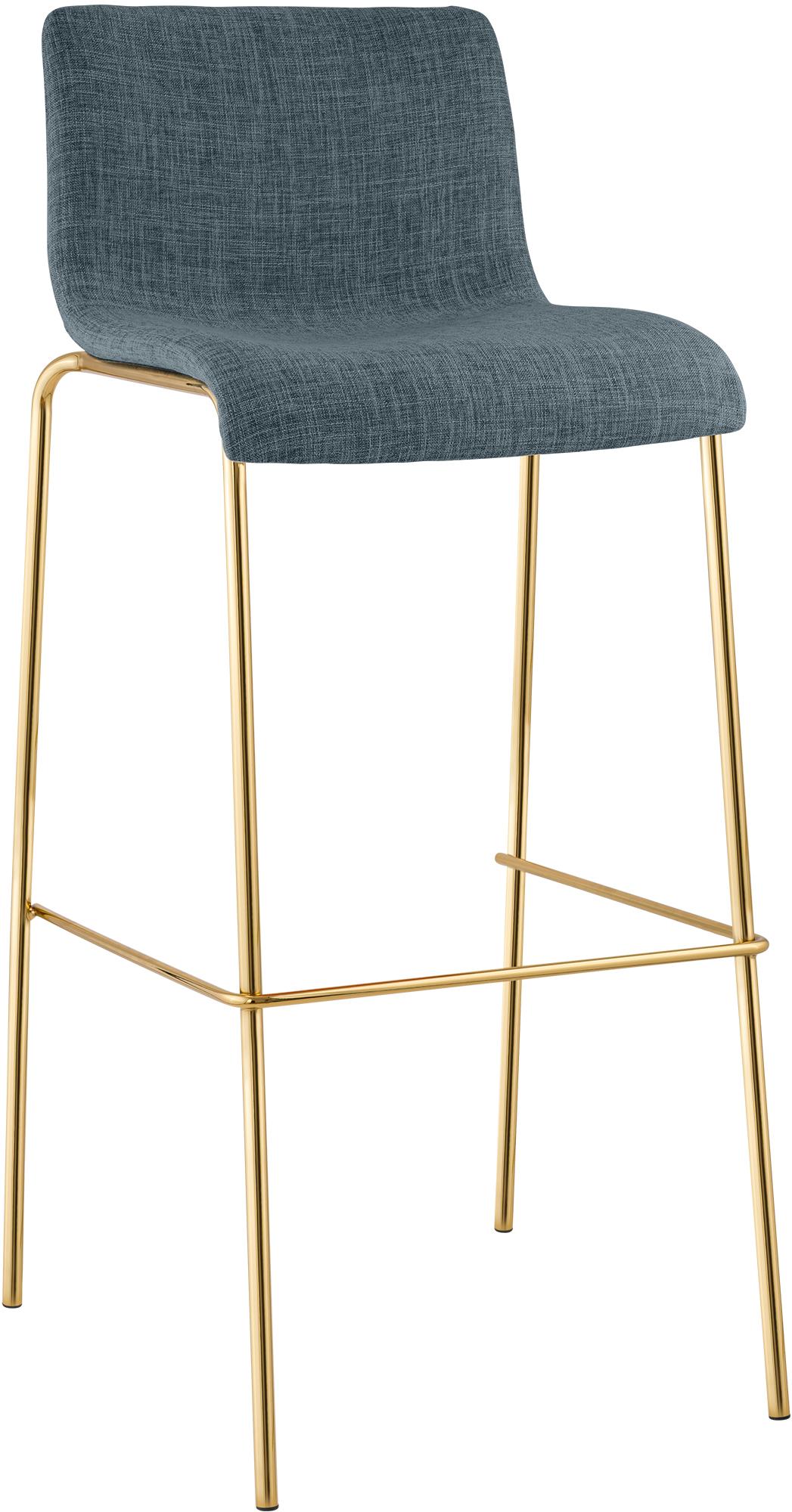 Tabouret de bar Hover tissu cadre à quatre pieds doré