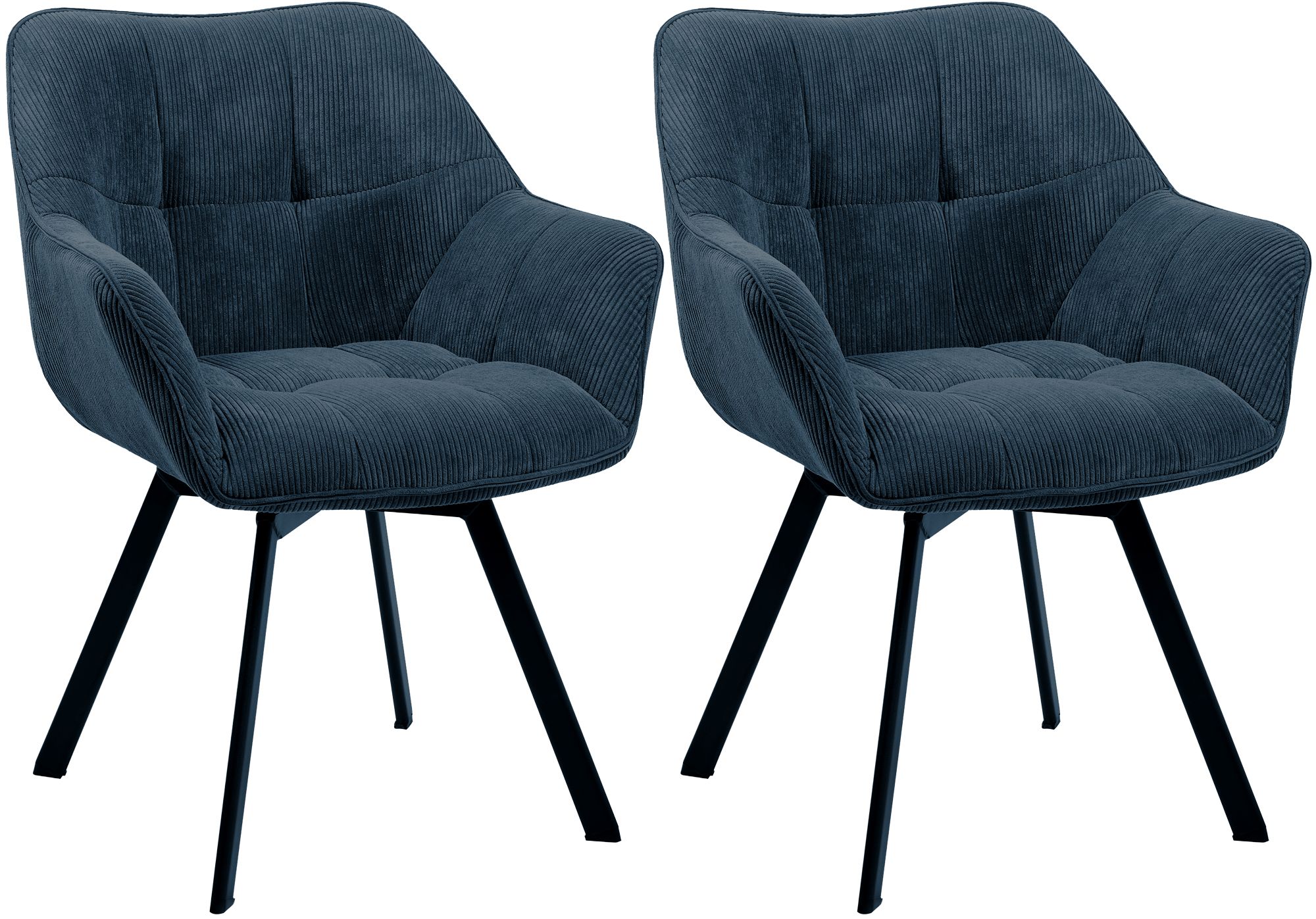 Lot de 2 chaises de salle à manger Jordi Cord