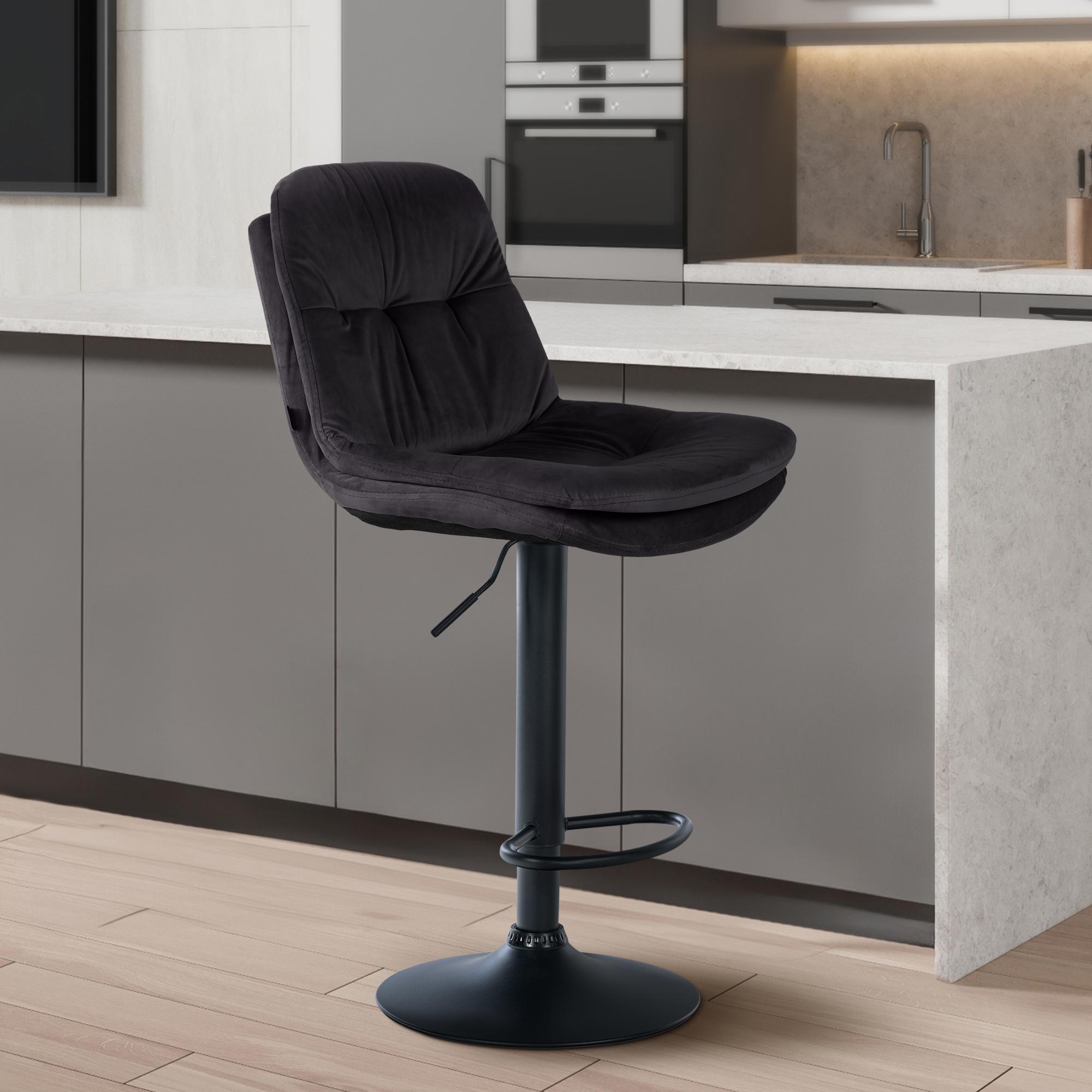 Tabouret de bar Laurel velours