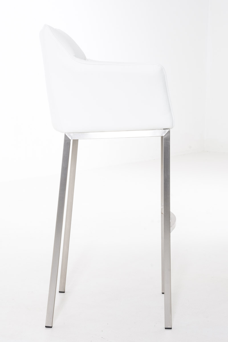 Ensemble de 2 tabourets de bar Damaso en similicuir avec piétement en métal