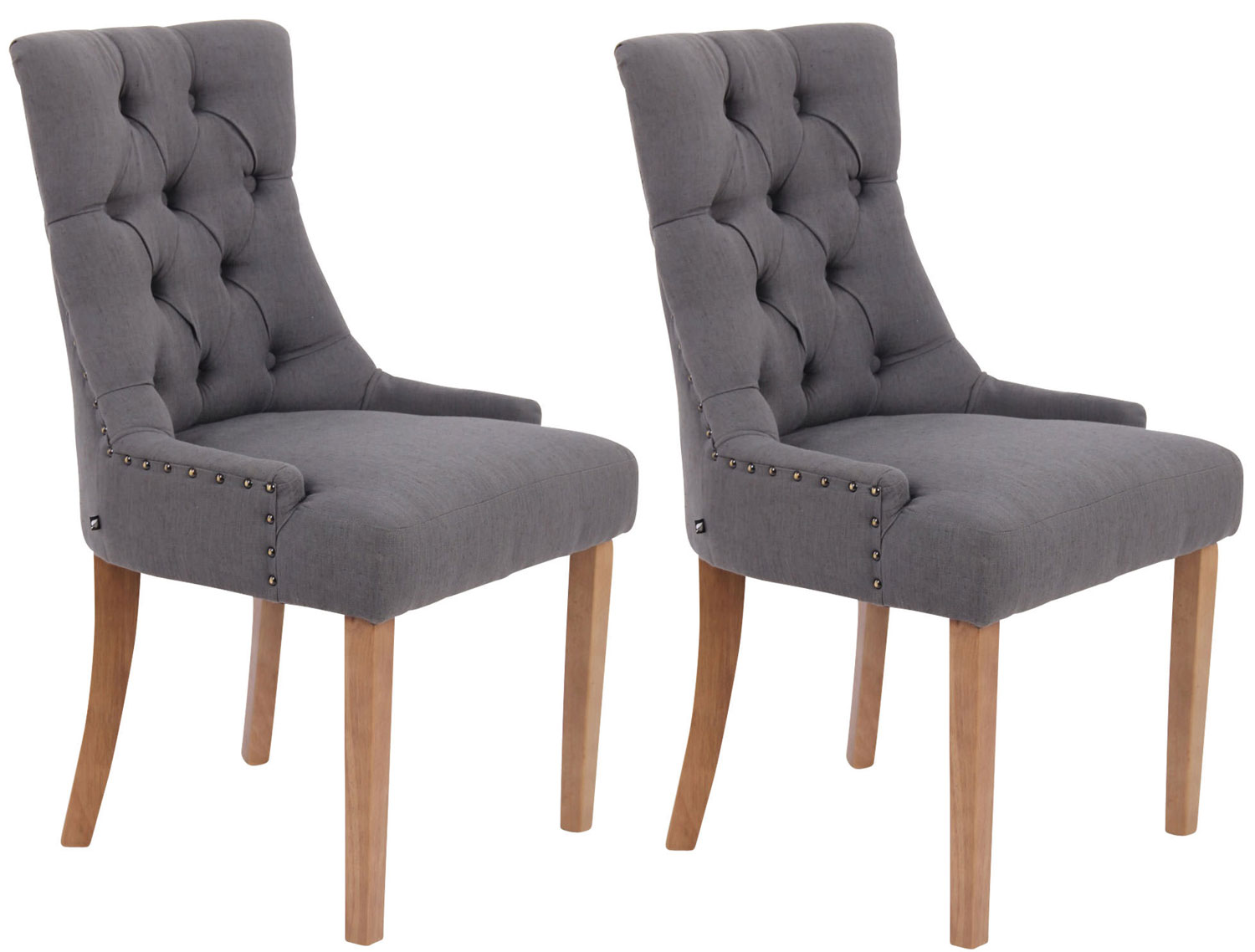 Lot de 2 chaises de salle à manger Aberdeen en tissu