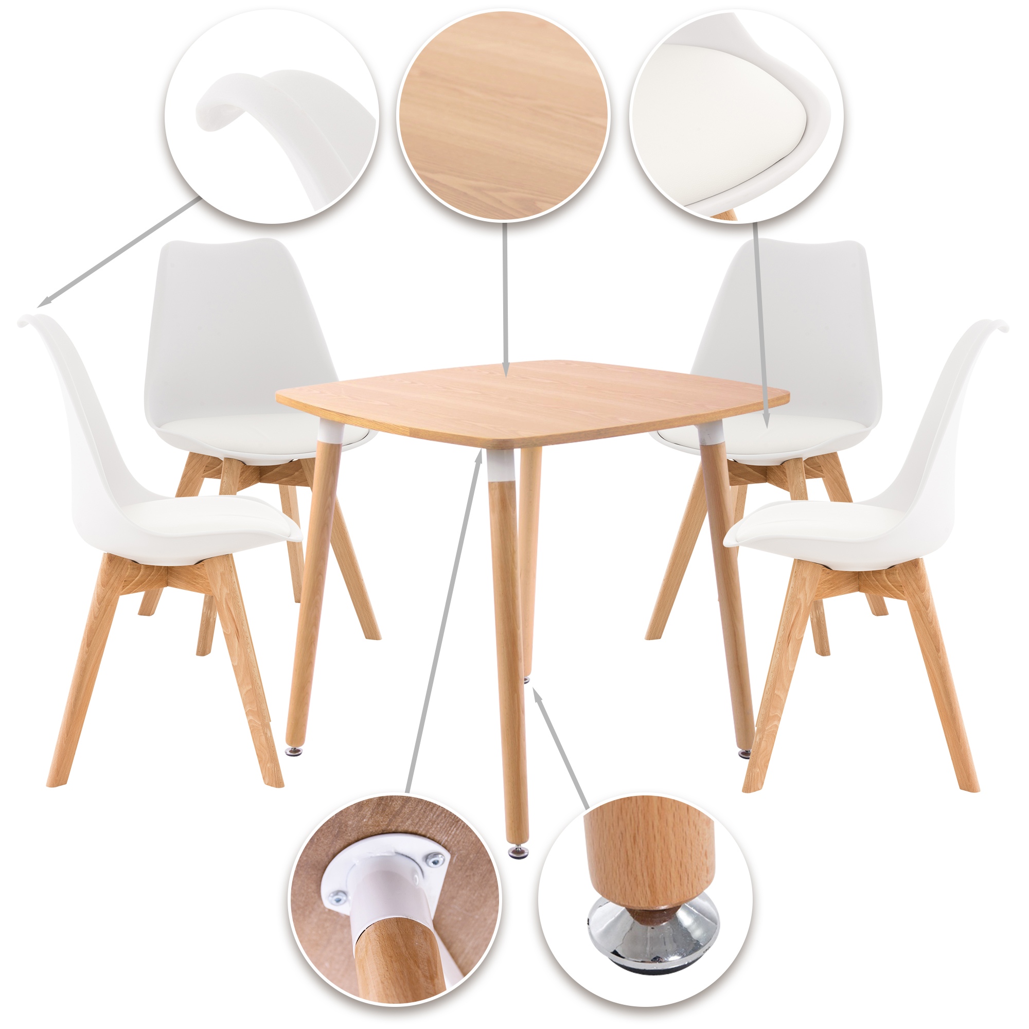Ensemble de salle à manger Liborg avec 1 Table et 4 chaises