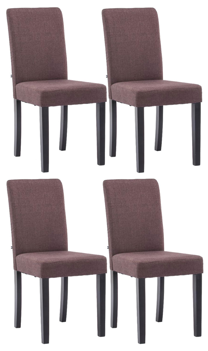 Lot de 4 Chaises de salle à manger Ina Tissu avec pieds en Bois