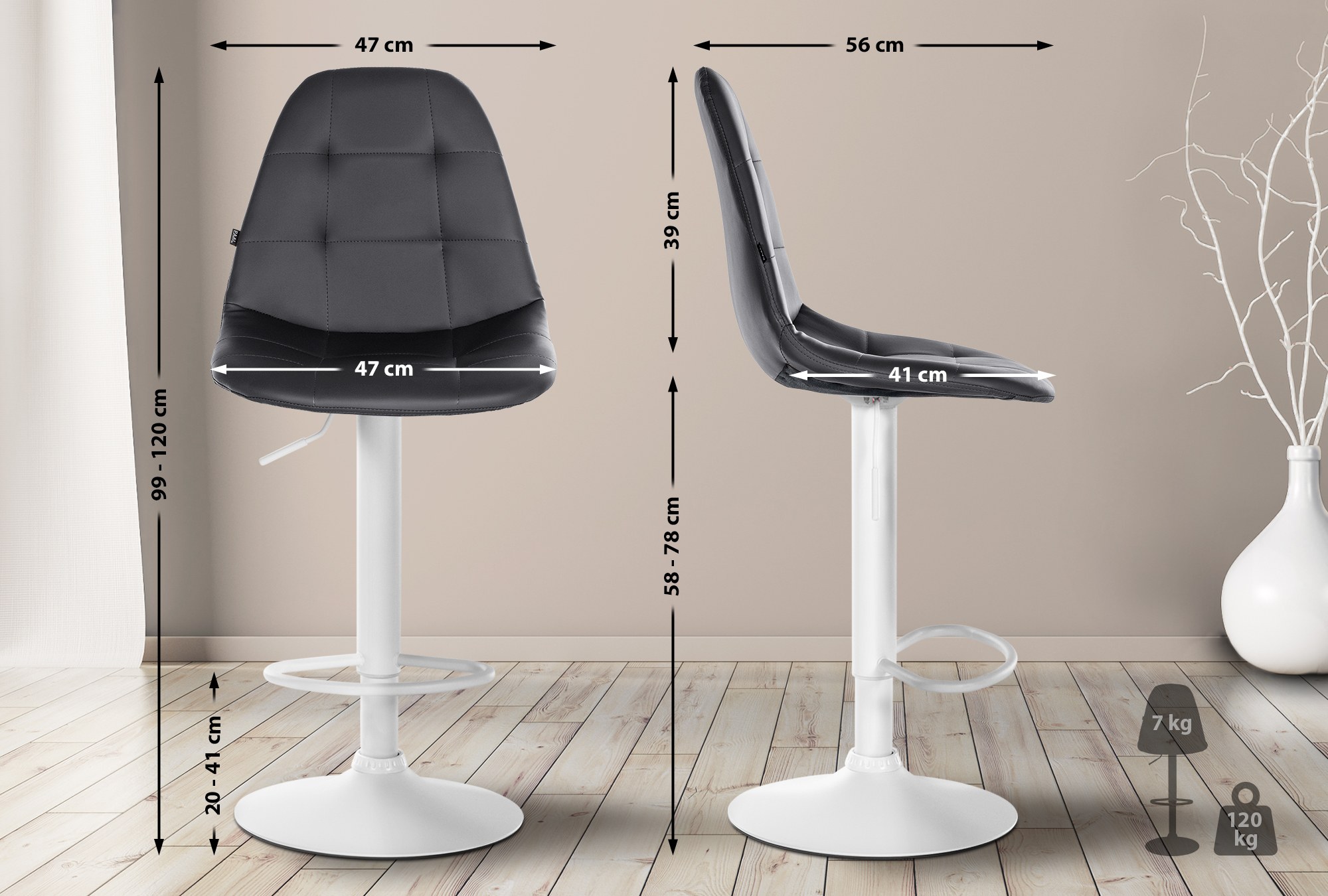 Tabouret de bar Elmore similicuir