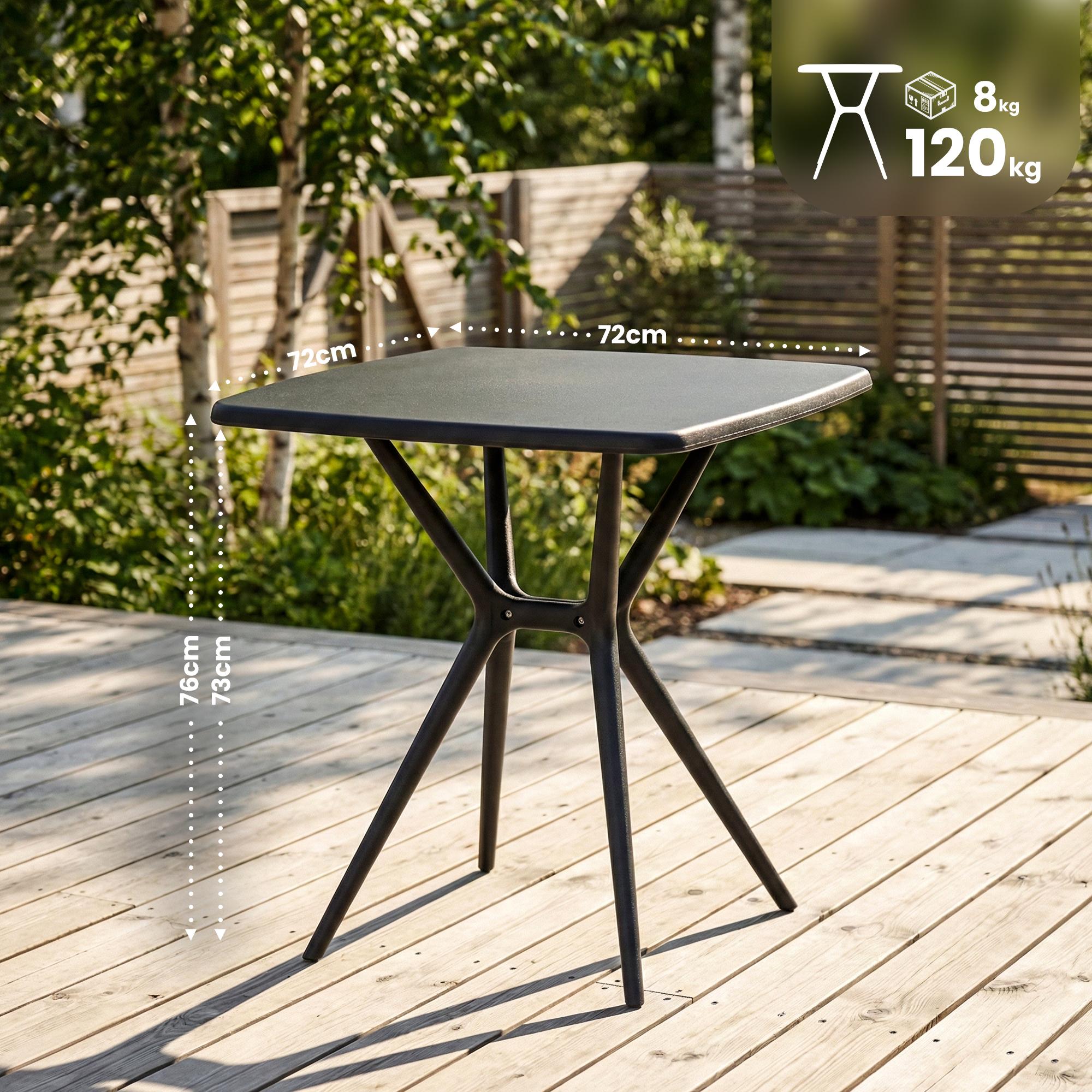 Table de jardin Becky carree 72 x 72 cm