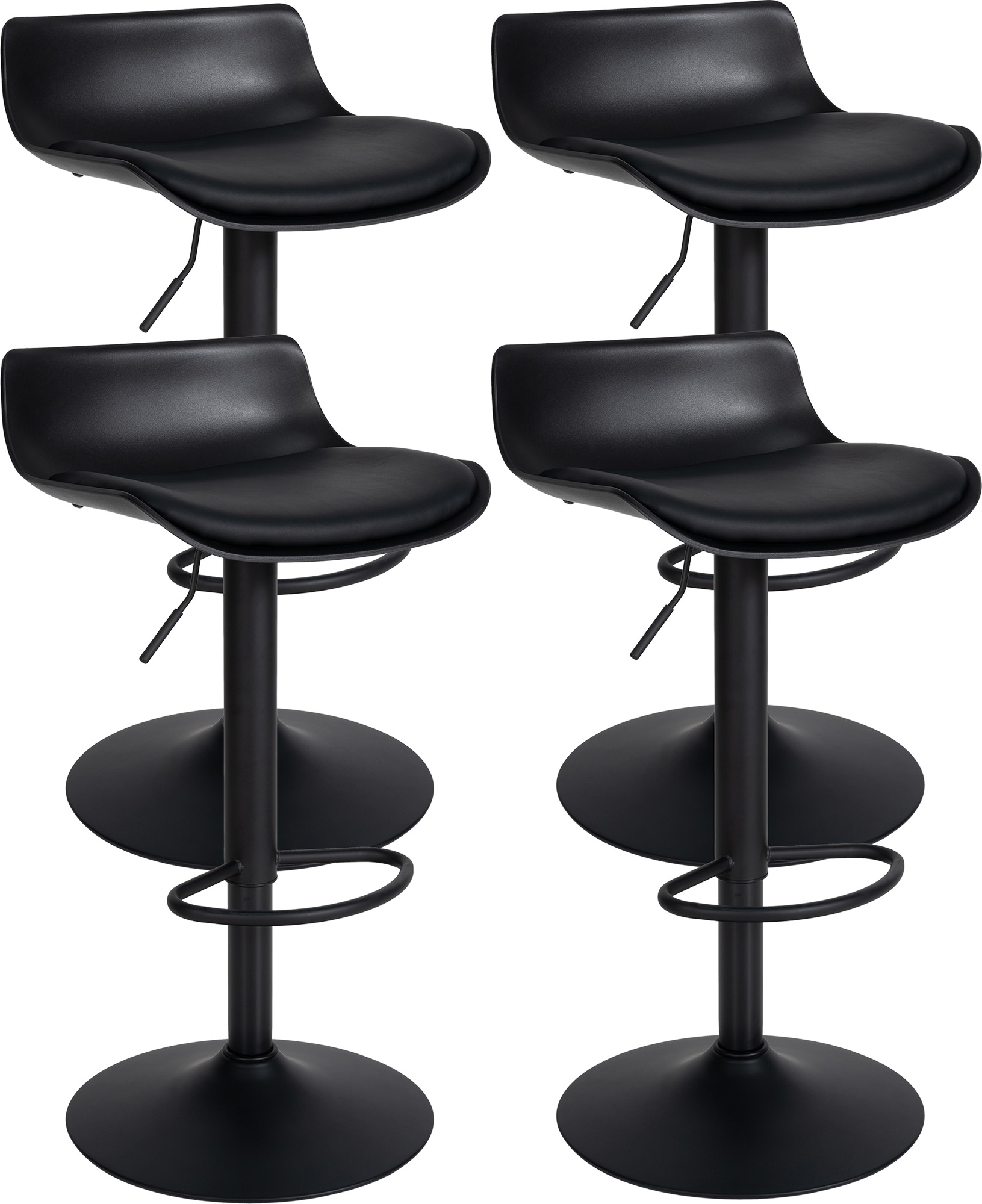 Lot de 4 tabourets de bar Aveiro en similicuir