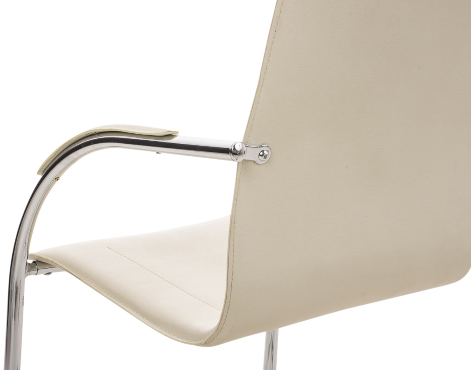 Lot de 3 Chaises Cantilever Melina en similicuir et pied en métal