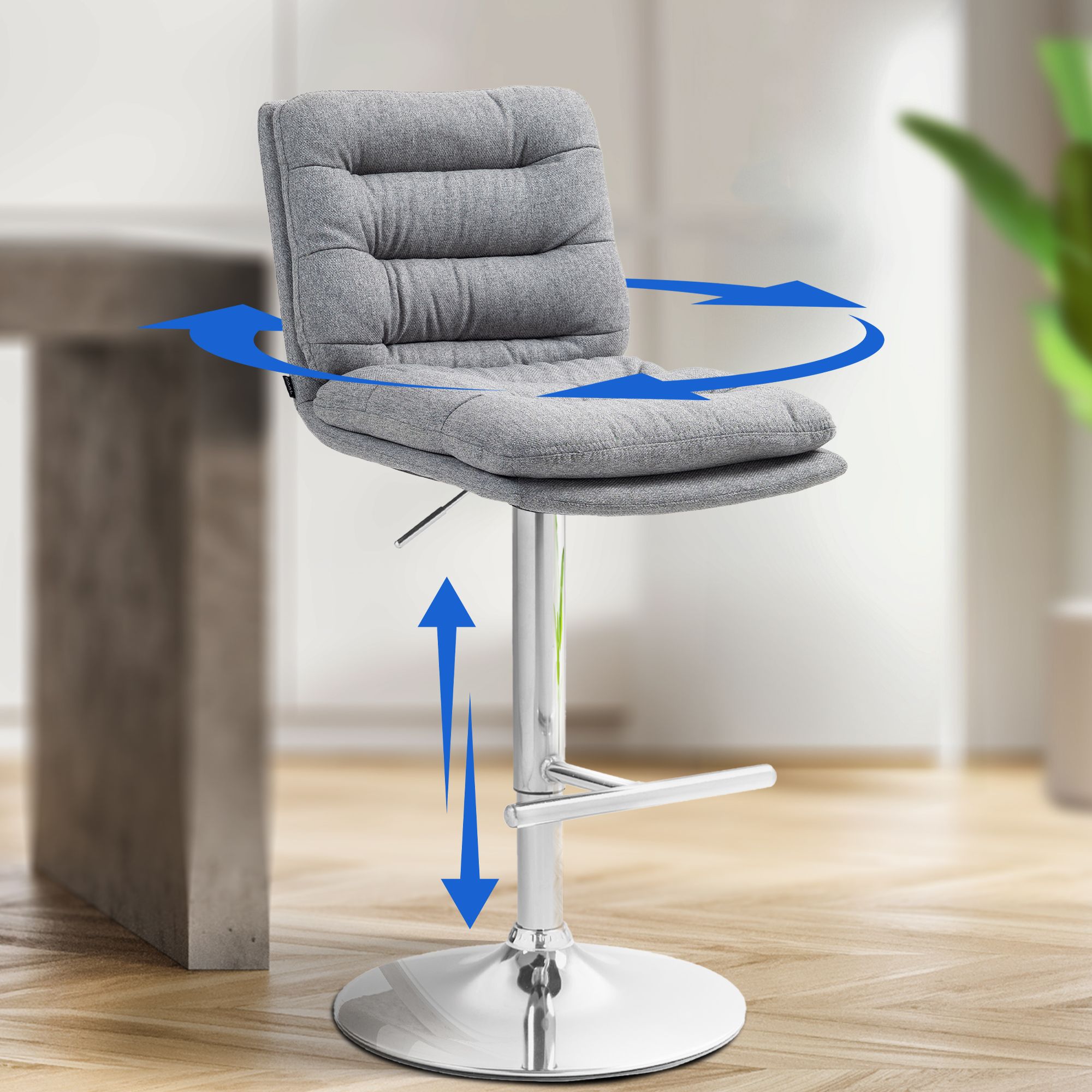 Tabouret de bar Damar Tissu