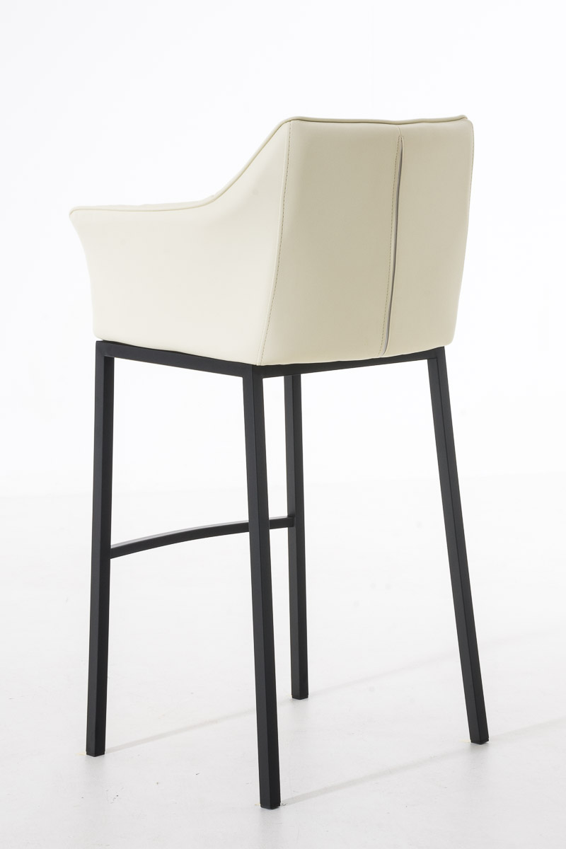 Tabouret de bar Damaso en similicuir avec piétement quatre pieds