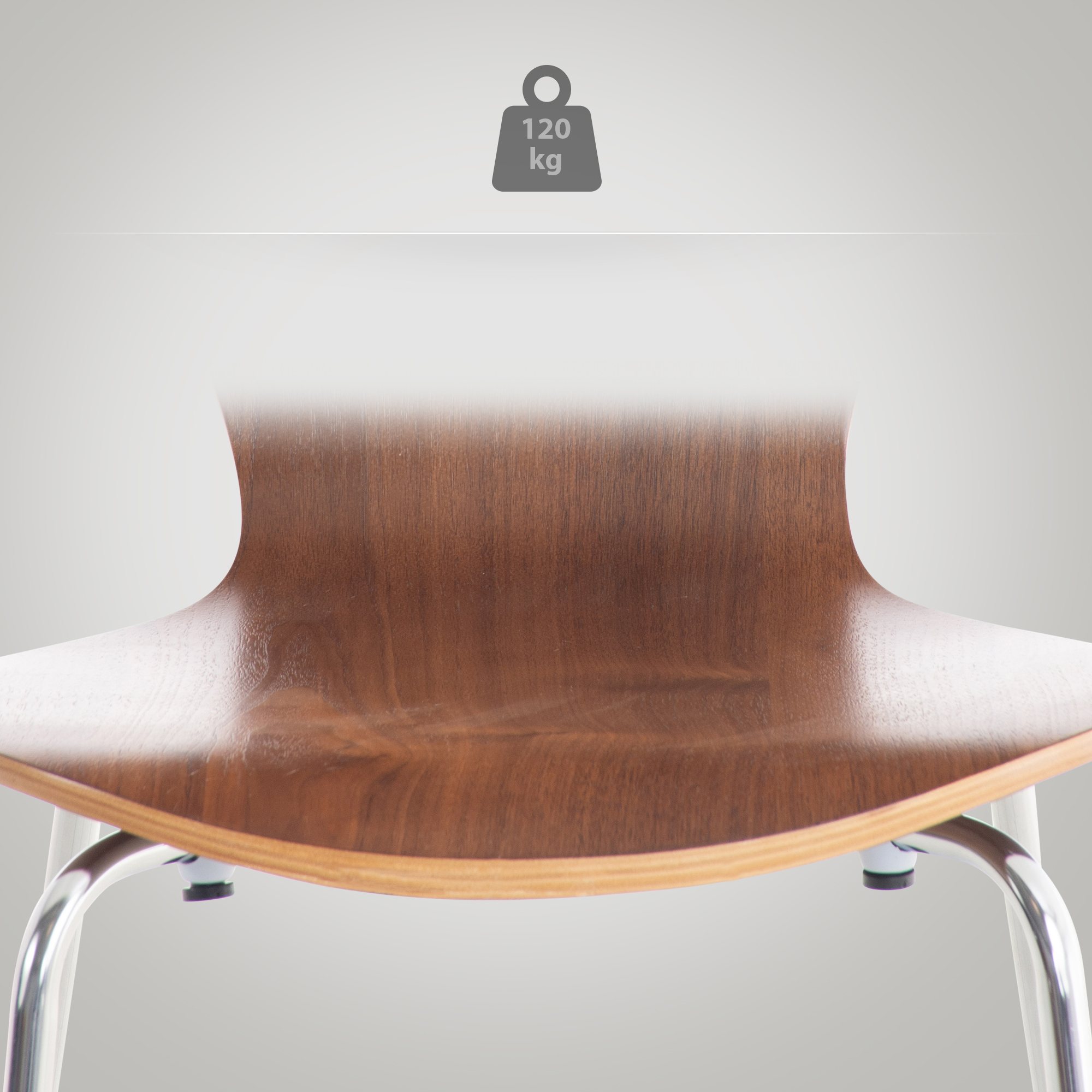 Lot de 2 chaises empilables Calisto Noyer