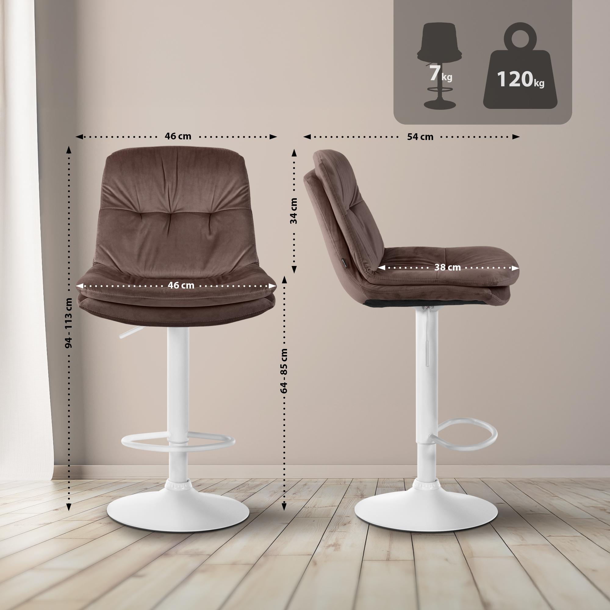 Tabouret de bar Laurel velours