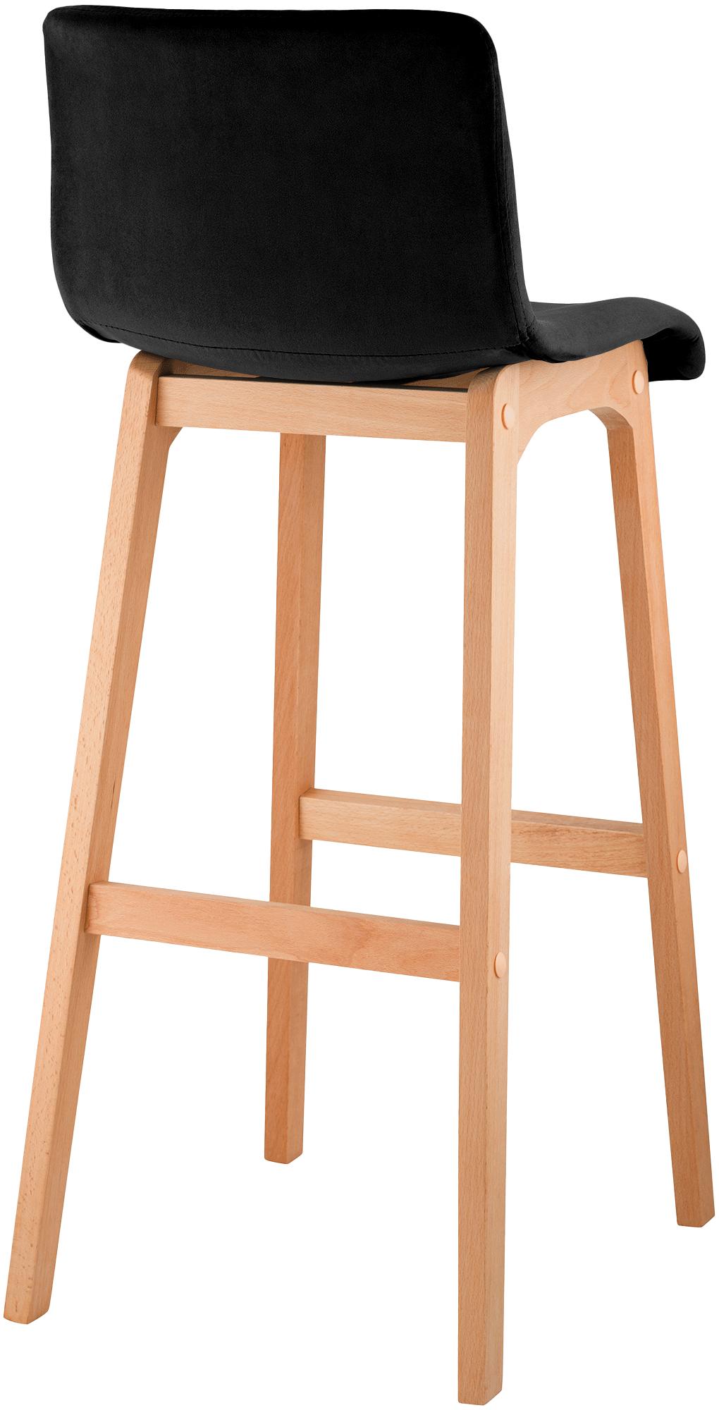 Tabouret de bar Hover velours piètement 4 pieds Natura
