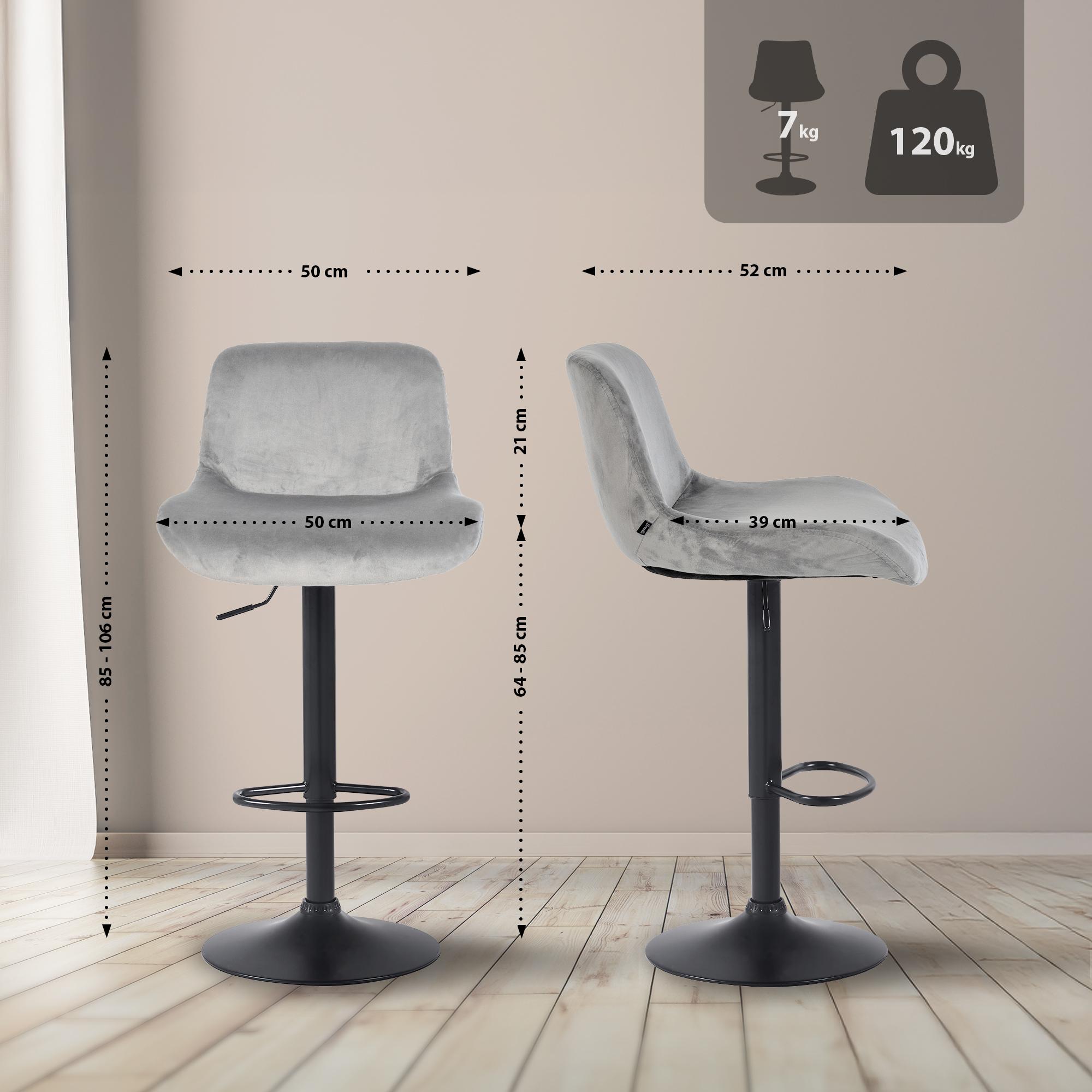 Lot de 2 tabourets de bar Solon noir