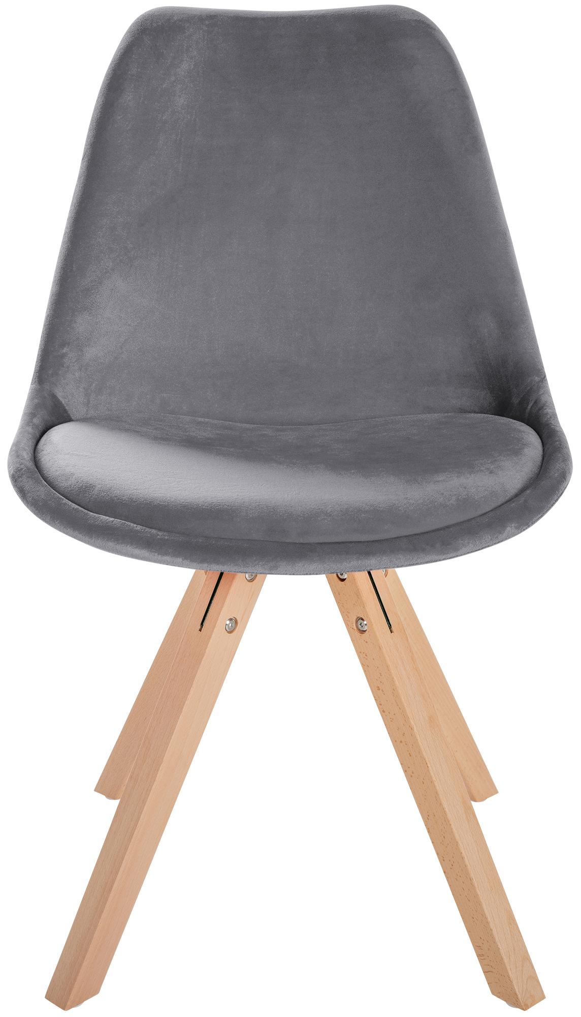 Chaise de salle à manger Sofia en velours avec Pieds en bois