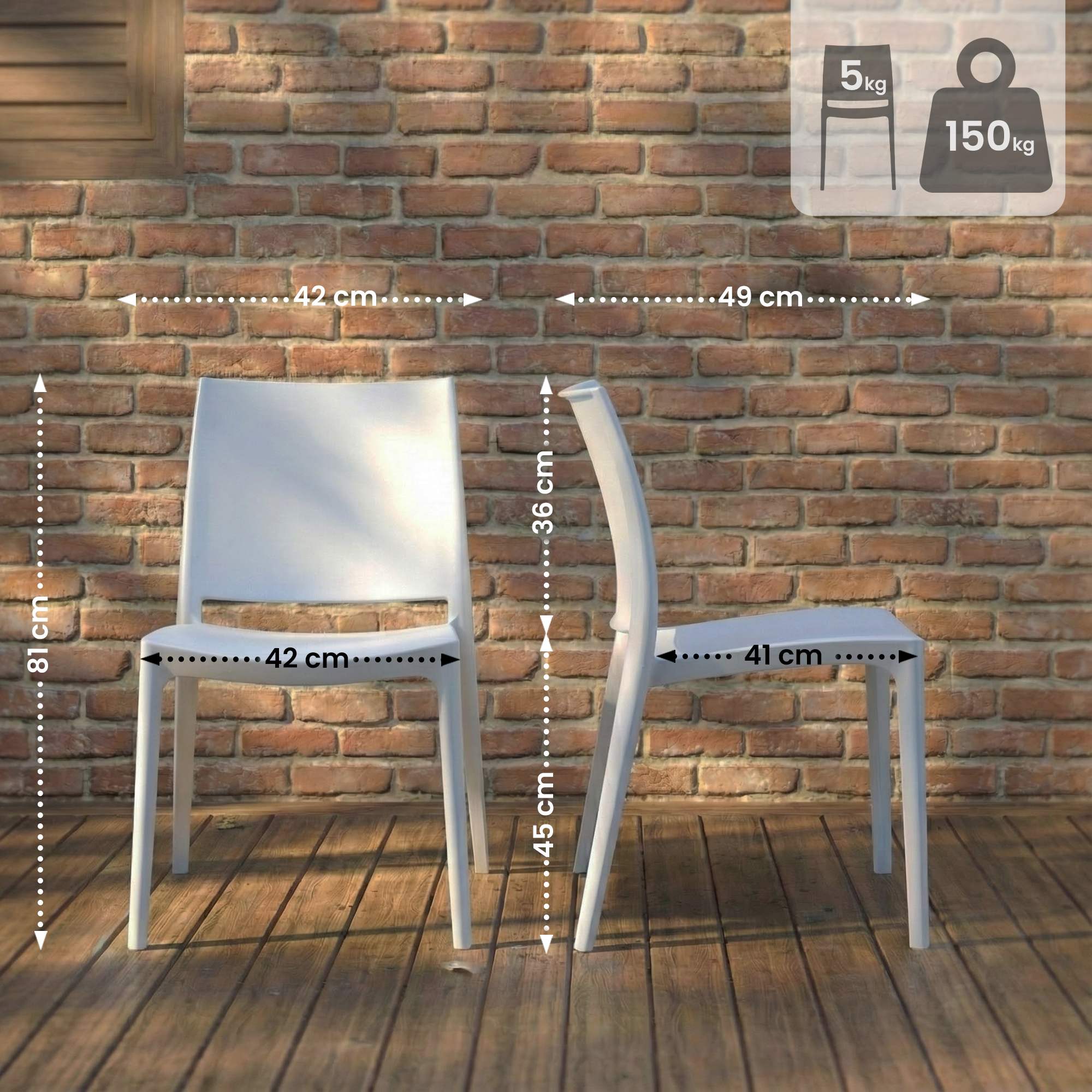 Lot de 2 chaises de jardin Meton