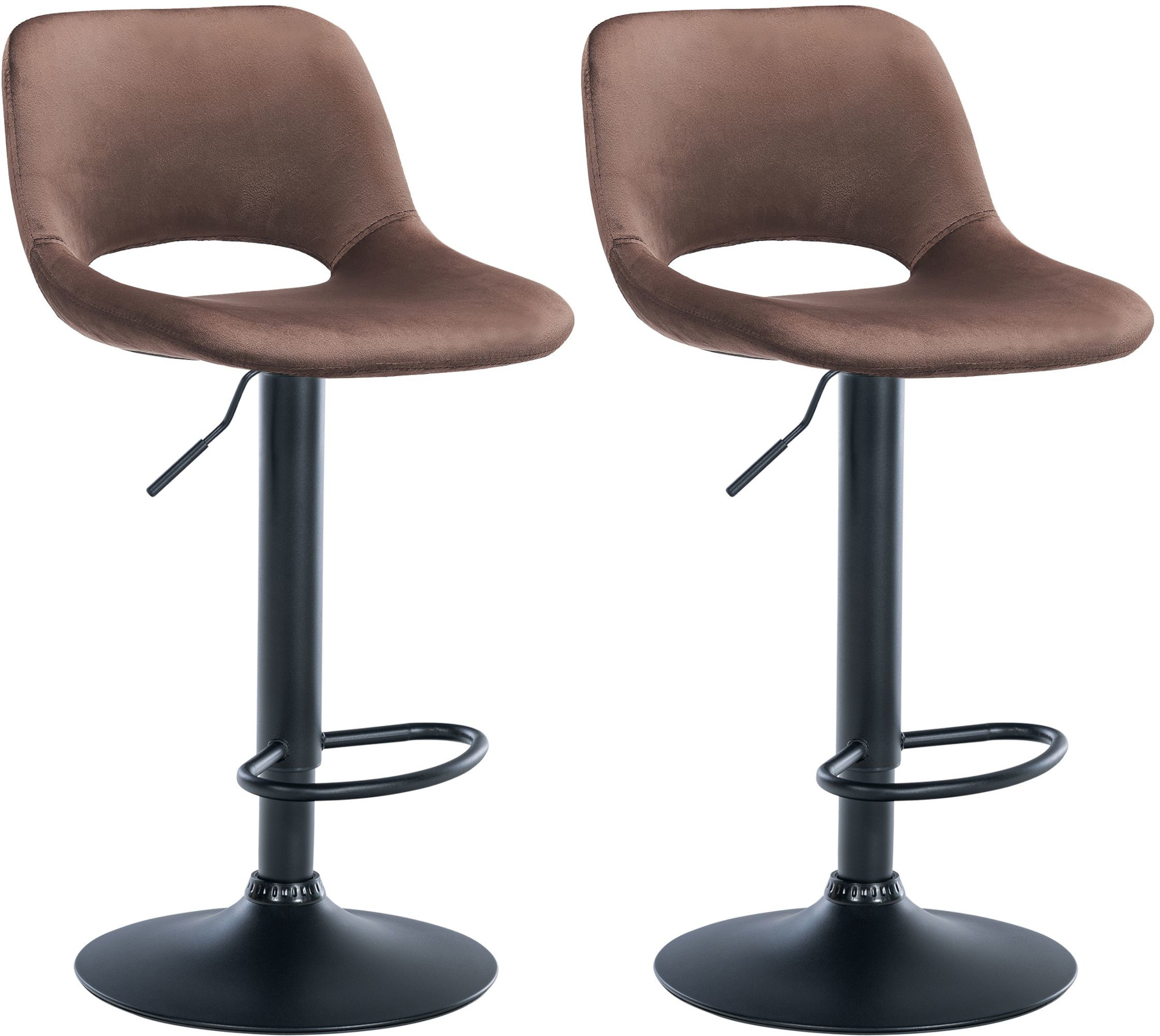 Lot de 2 tabourets de bar Camden velours