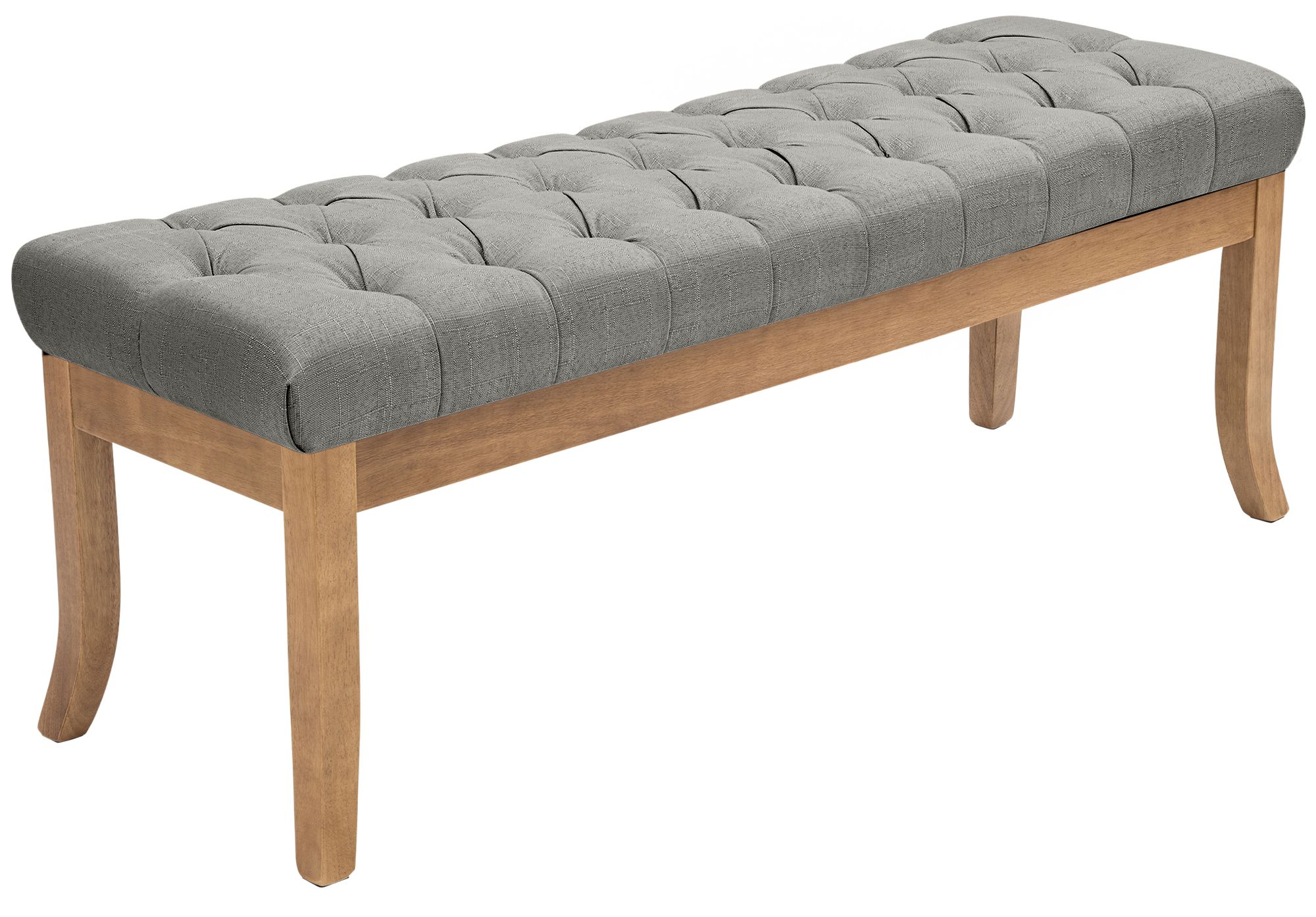 Banc Ramses tissu pieds antique clair