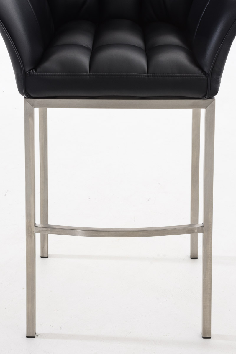 Tabouret de bar Damaso en similicuir avec piétement quatre pieds
