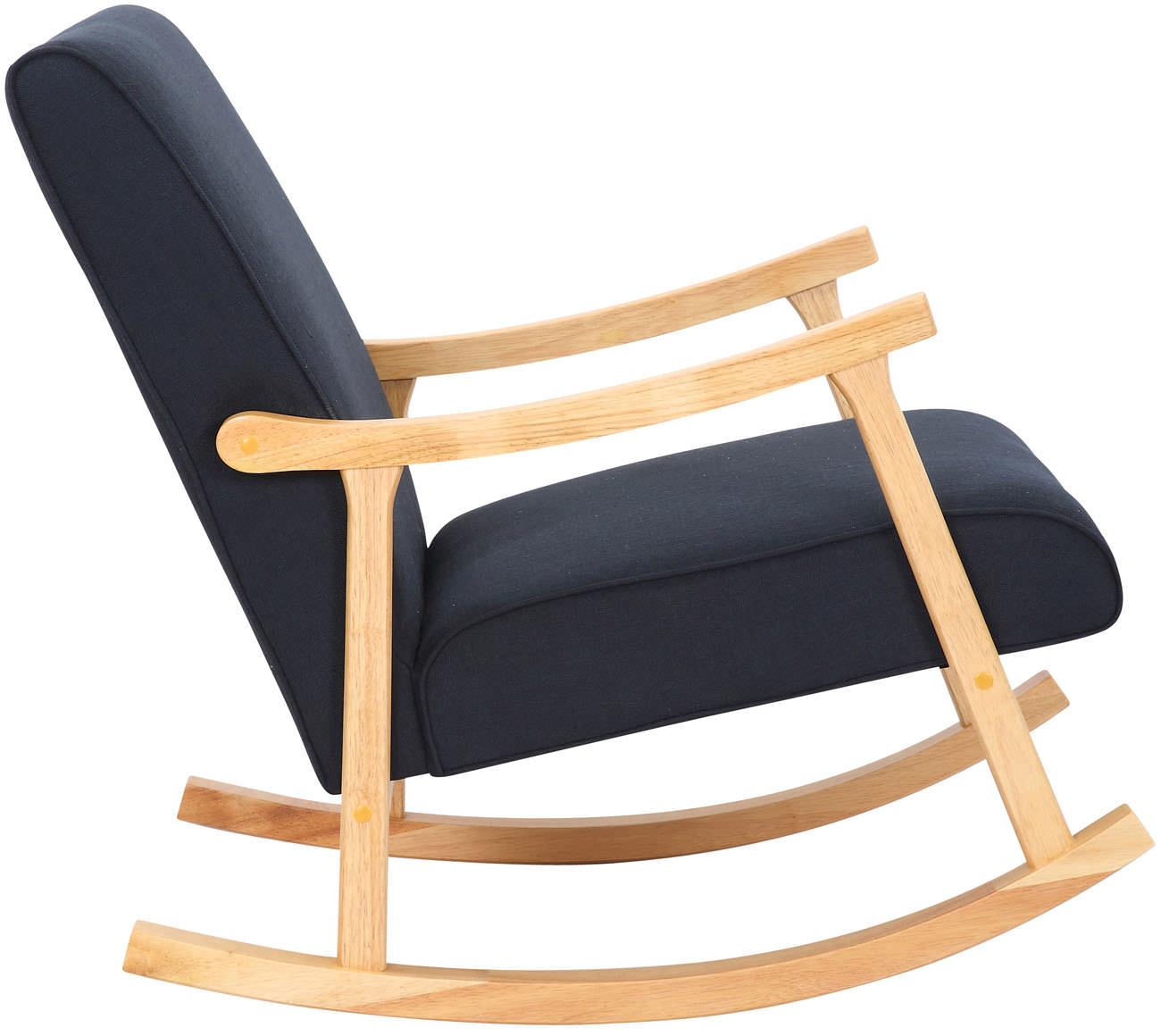 Chaise a bascule Morelia en tissu avec pieds nature