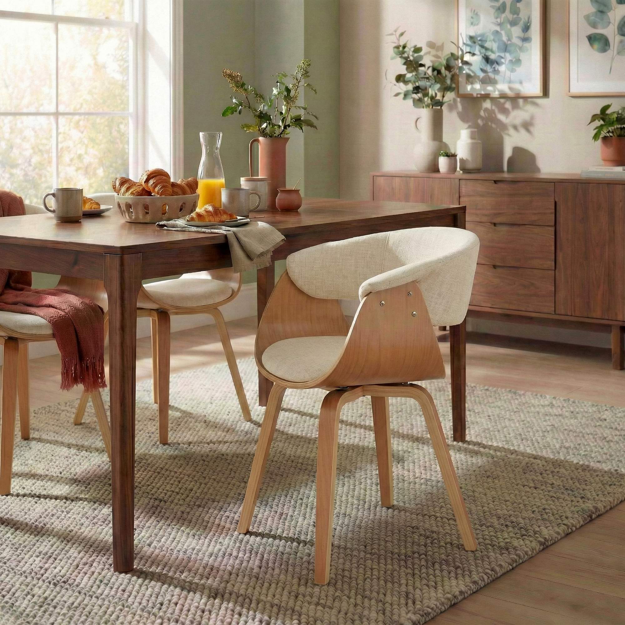 Lot de 2 chaises de salle a manger Bruce en tissu