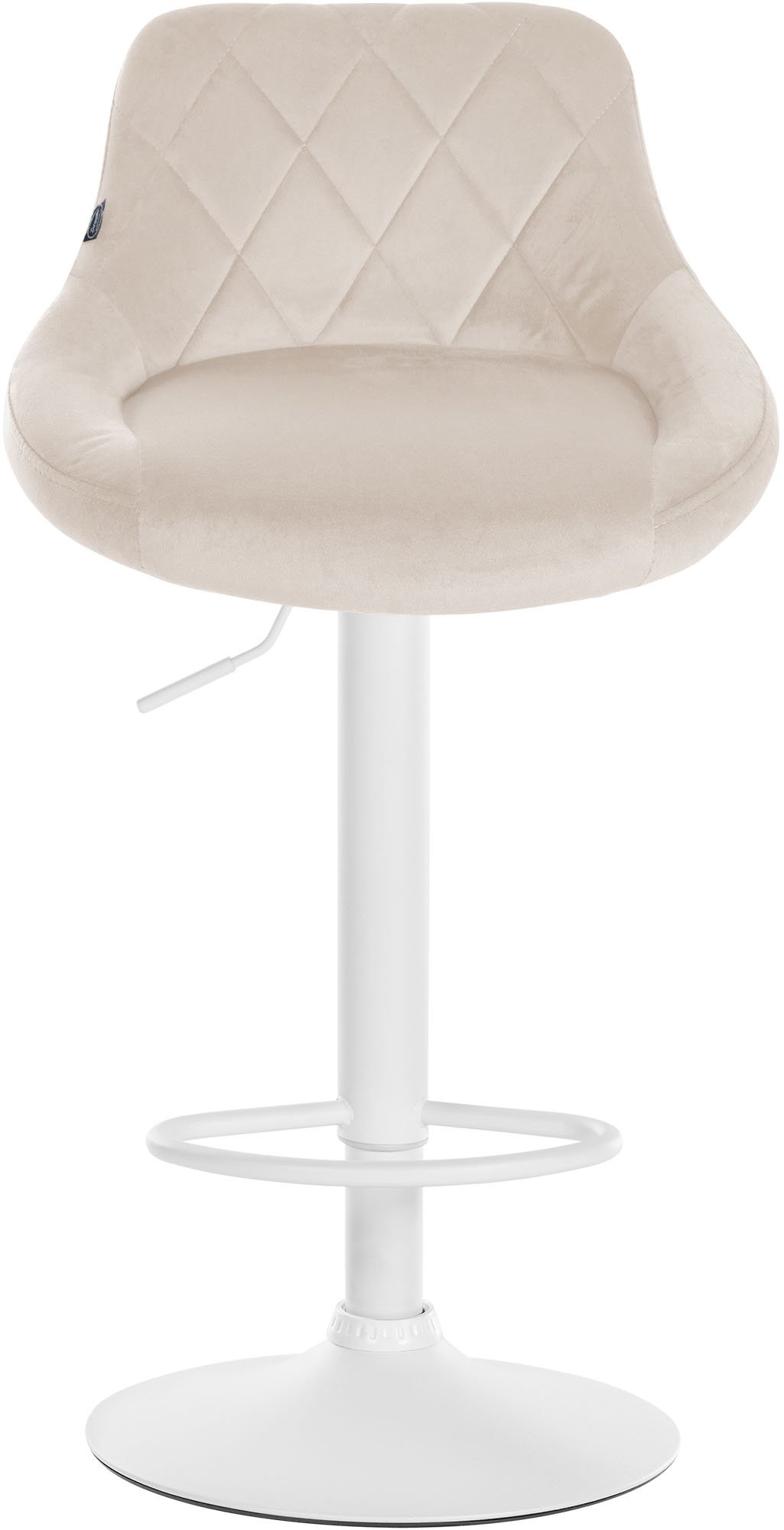 Tabouret de bar Lazio en velours avec pied en métal