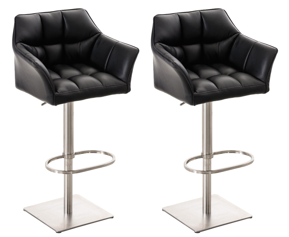 Lot de 2 tabourets de bar Damaso en similicuir