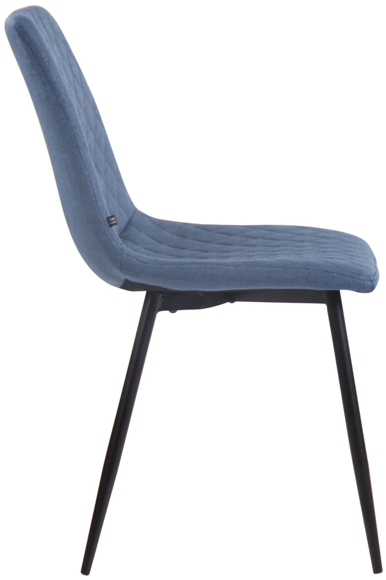 Chaise de salle à manger Telde en tissu avec Piètement en Métal noir mat