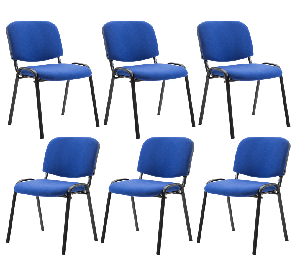 Lot de 6 chaises visiteur empilables Ken en tissu