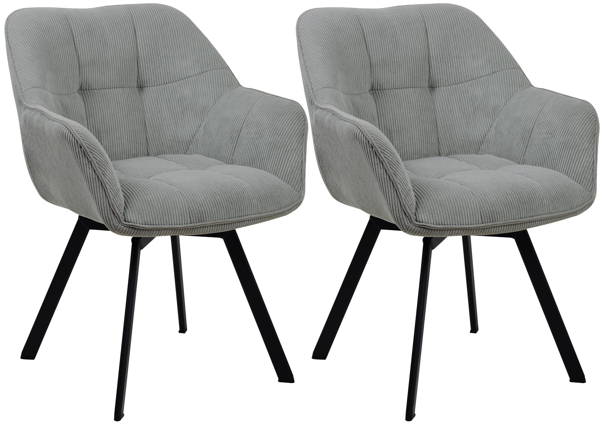 Lot de 2 chaises de salle à manger Jordi Cord