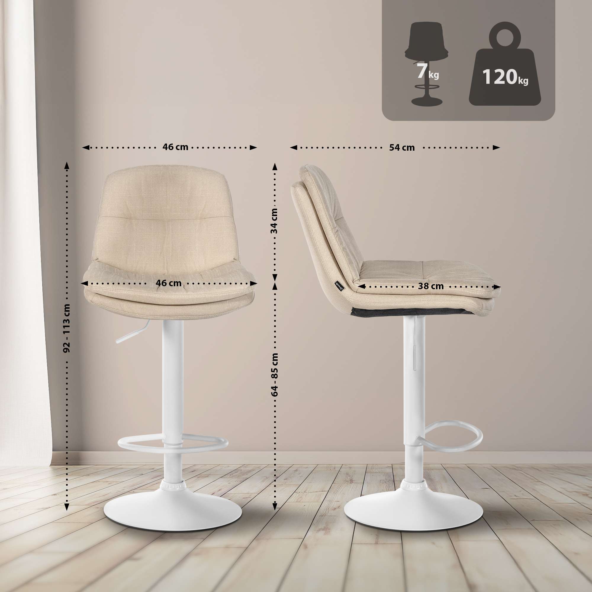 Tabouret de bar Laurel Tissu