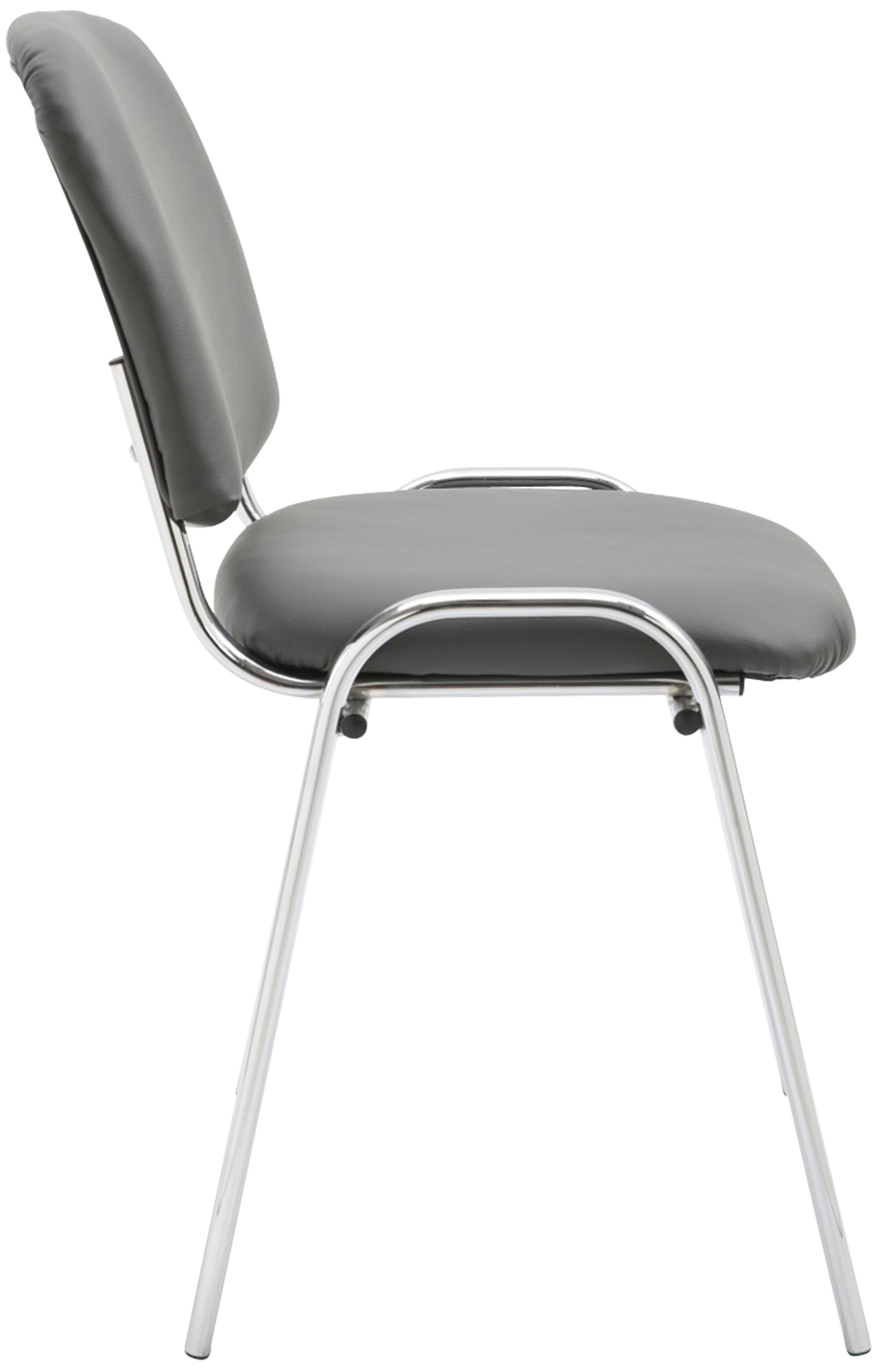 Chaise visiteur Ken en similicuir et piètement en métal chromé