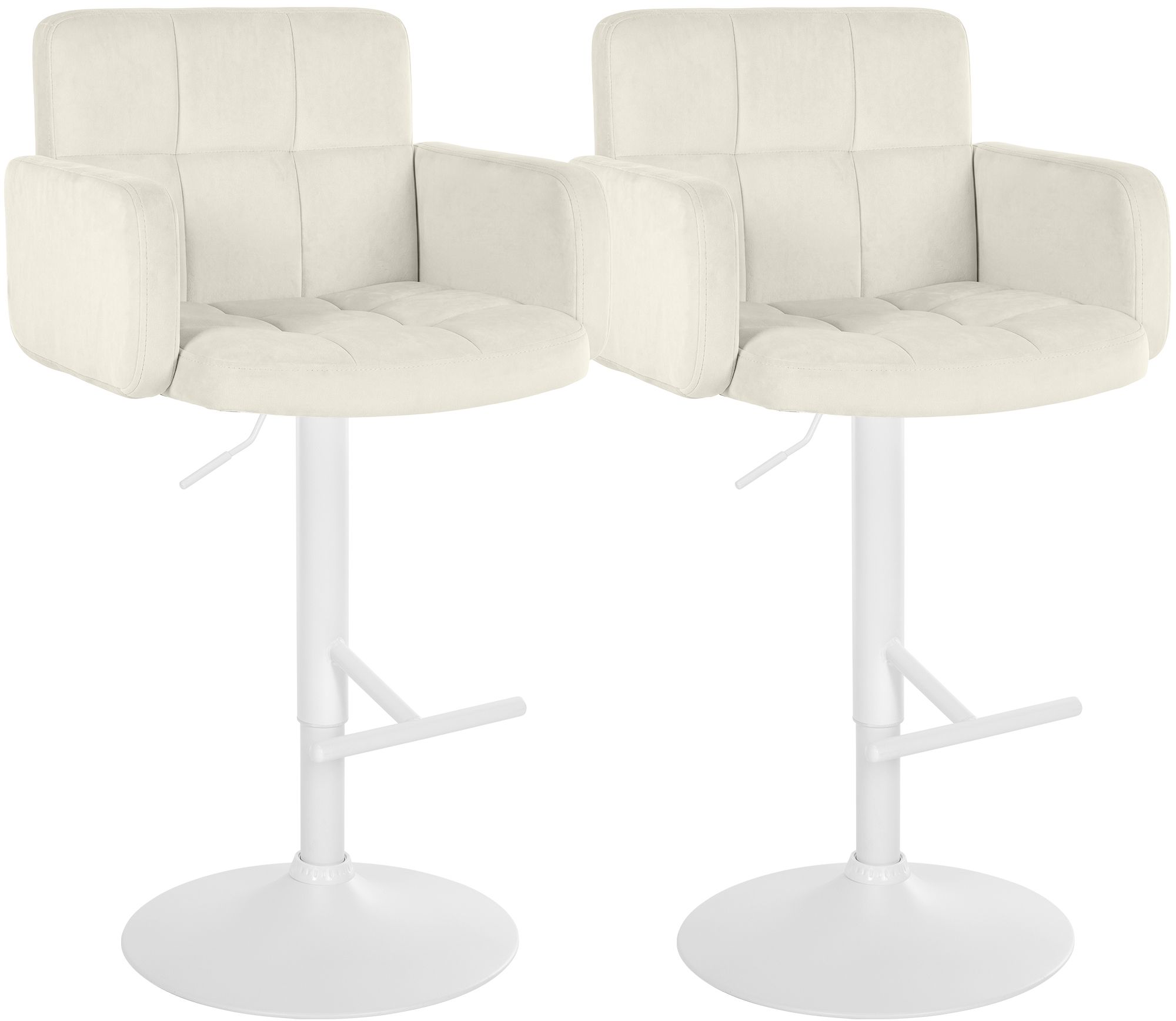 Lot de 2 tabourets de bar Los Angeles velours