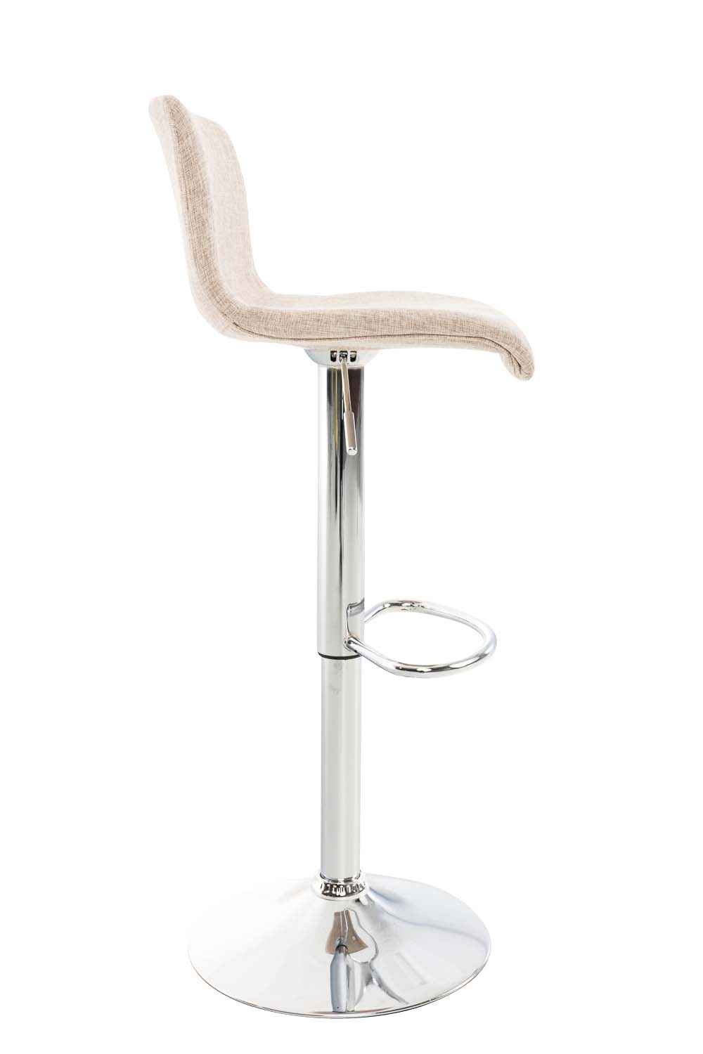 Lot 2 tabourets de bar Hover tissu hauteur réglable Piètement Métal chromé