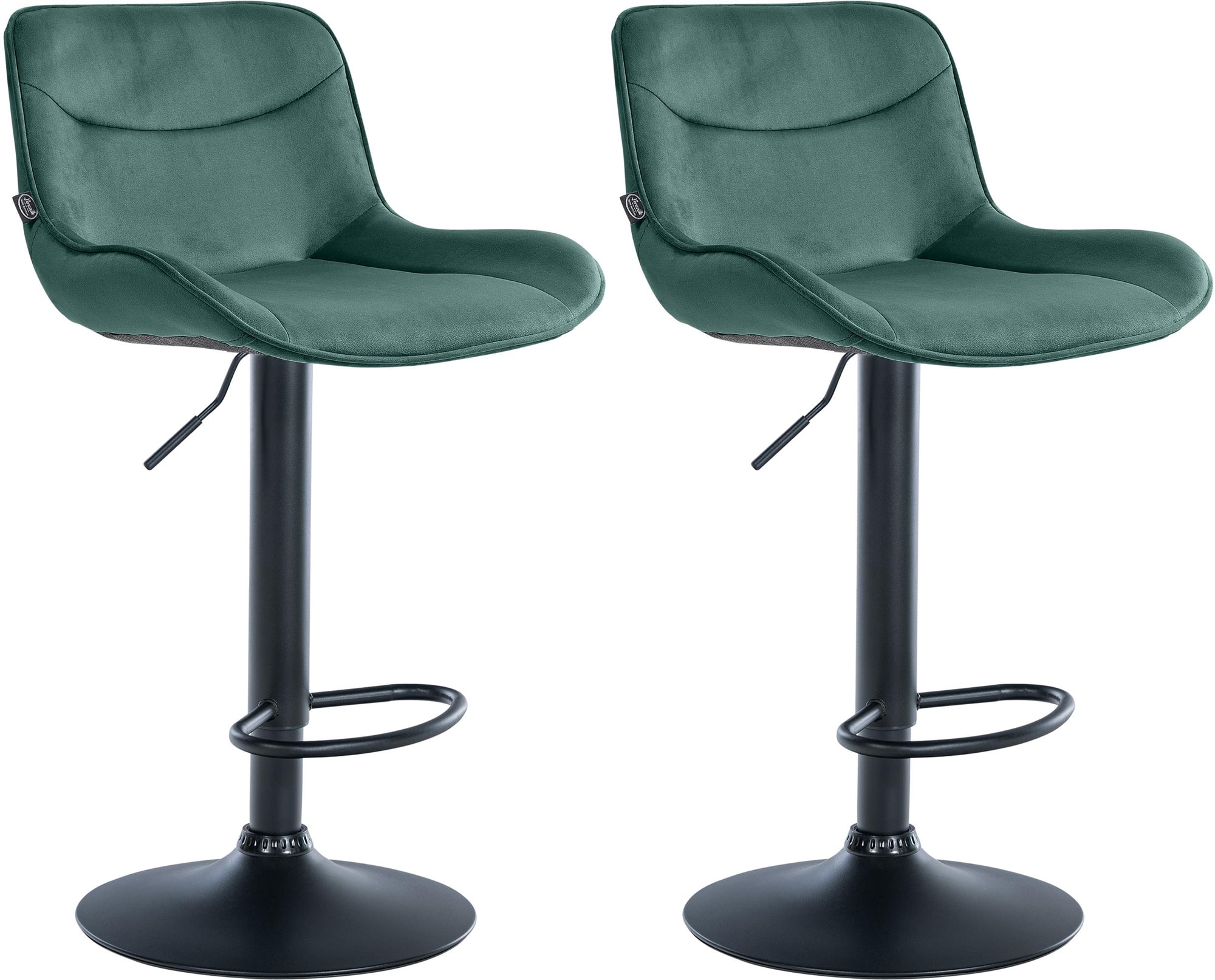 Lot de 2 tabourets de bar Vonore velours